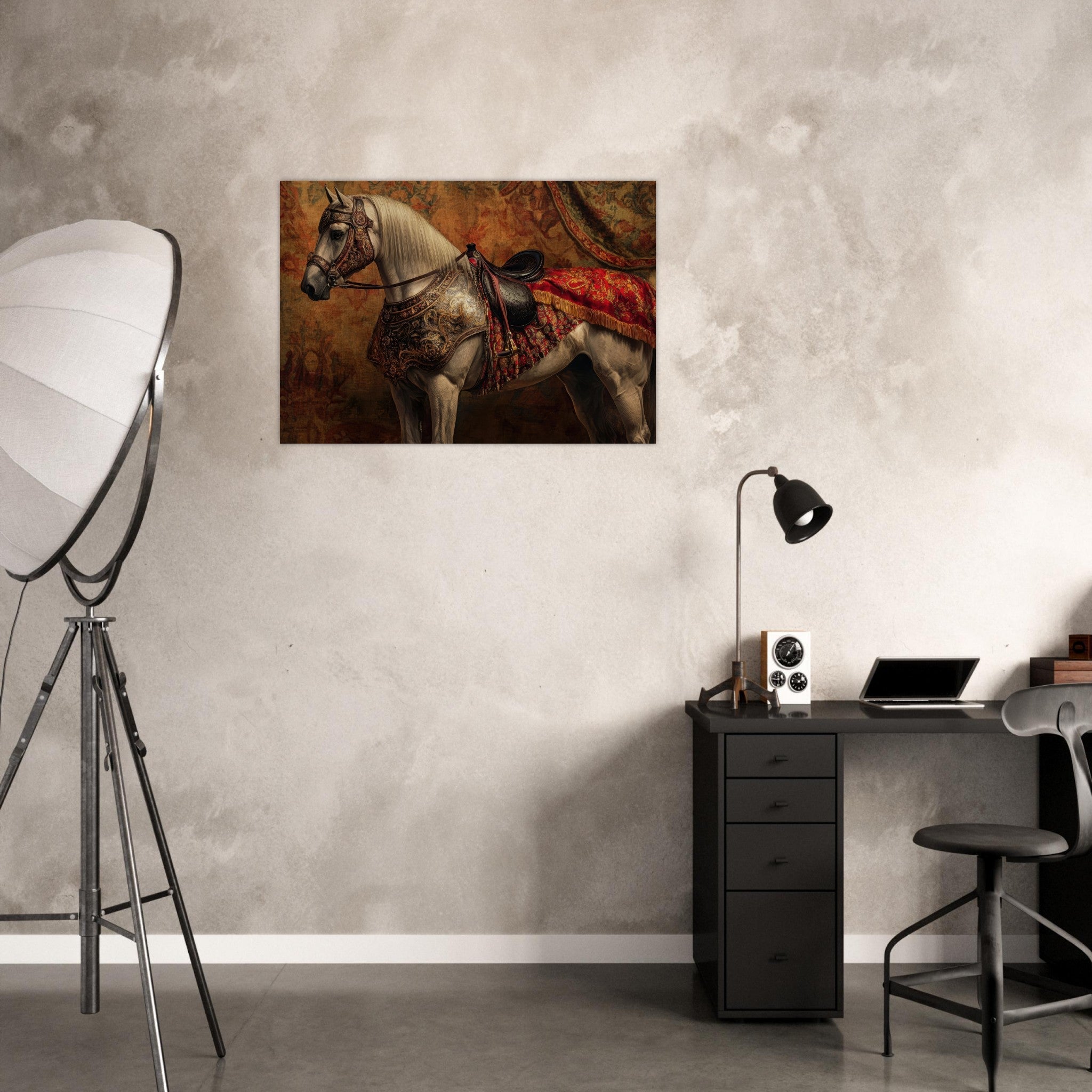 Aluminum Print Landscape - Renaissance Portrait of a Noble Horse A dignified 2 - Shop Ai Art WebShop - Digital Art online Store