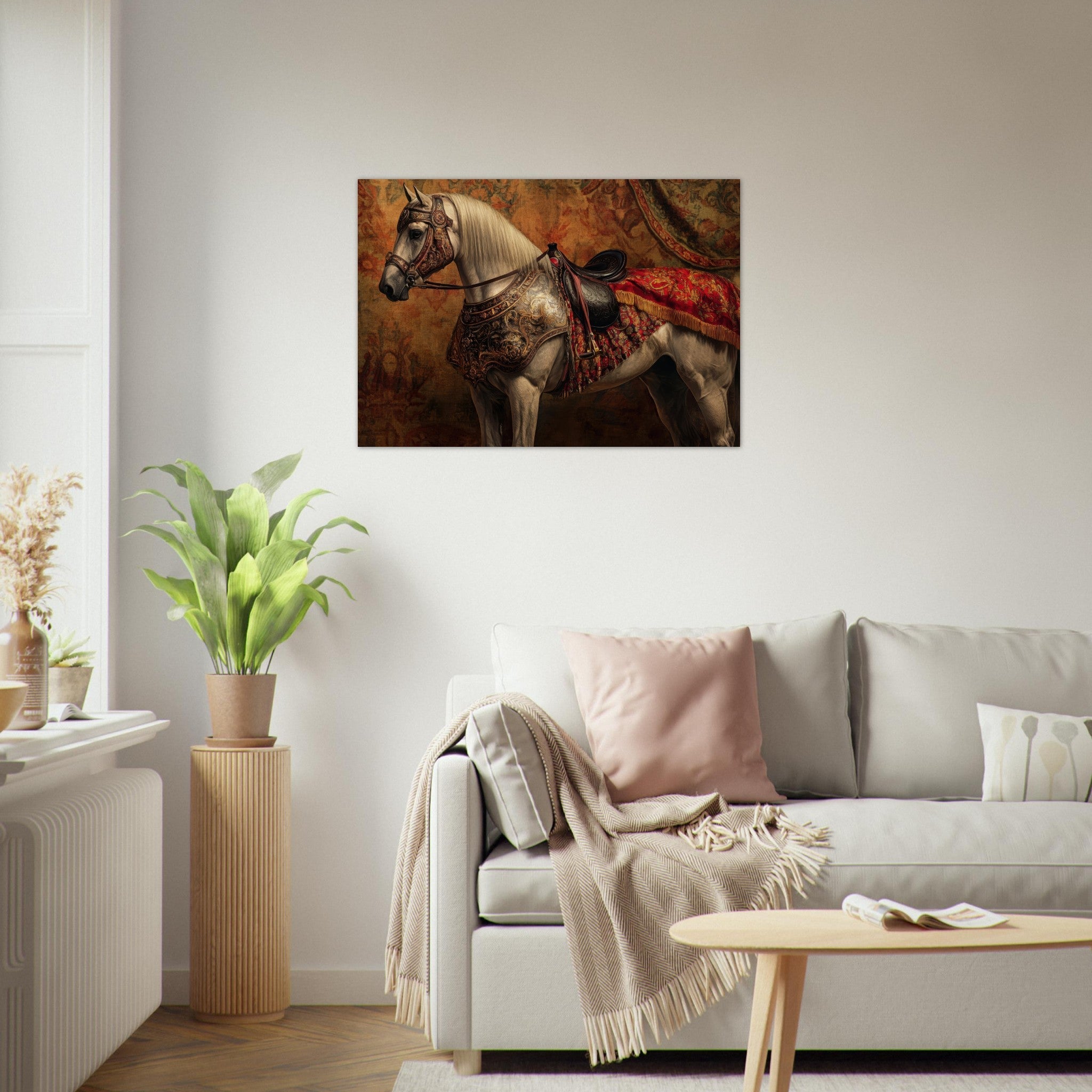 Aluminum Print Landscape - Renaissance Portrait of a Noble Horse A dignified 2 - Shop Ai Art WebShop - Digital Art online Store