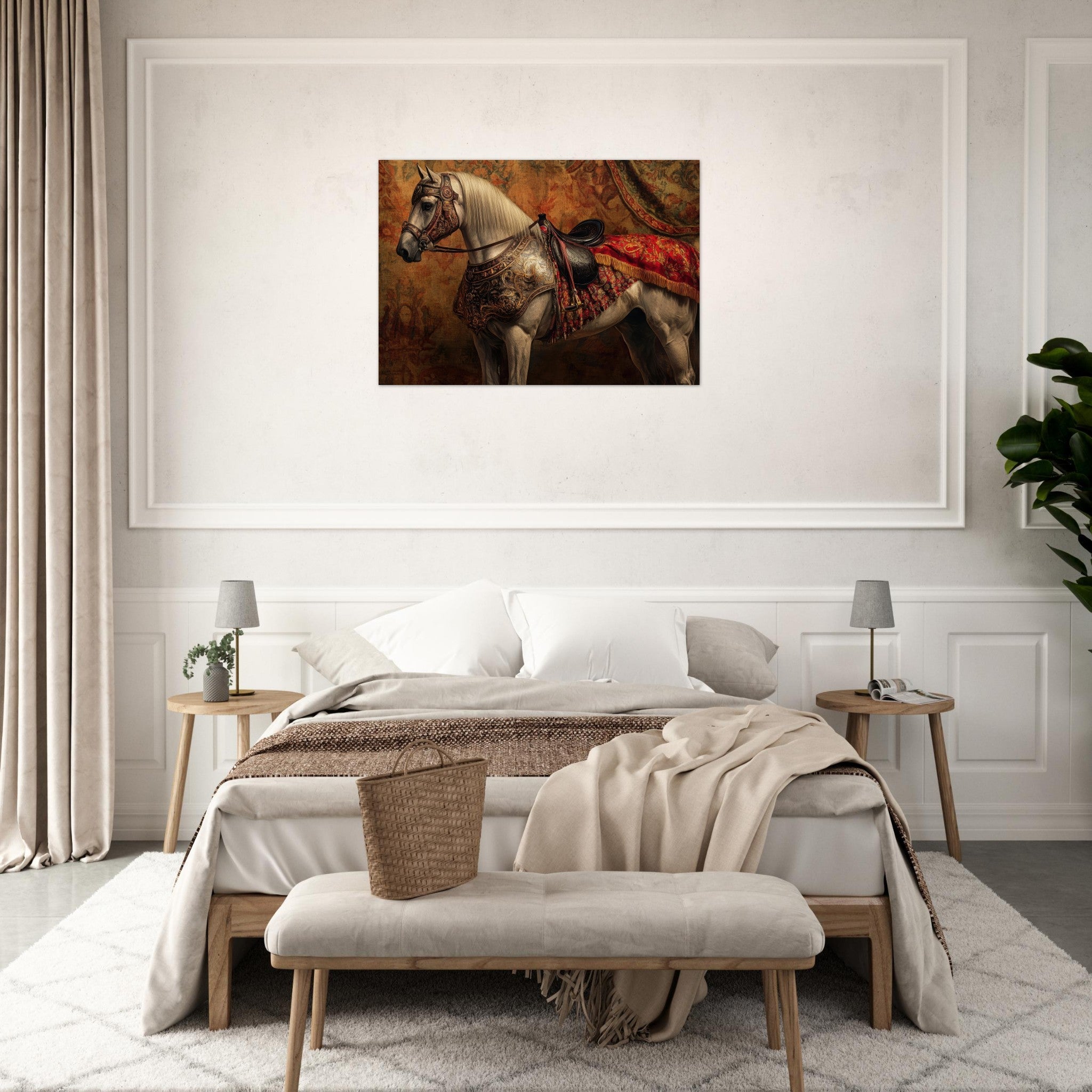 Aluminum Print Landscape - Renaissance Portrait of a Noble Horse A dignified 2 - Shop Ai Art WebShop - Digital Art online Store