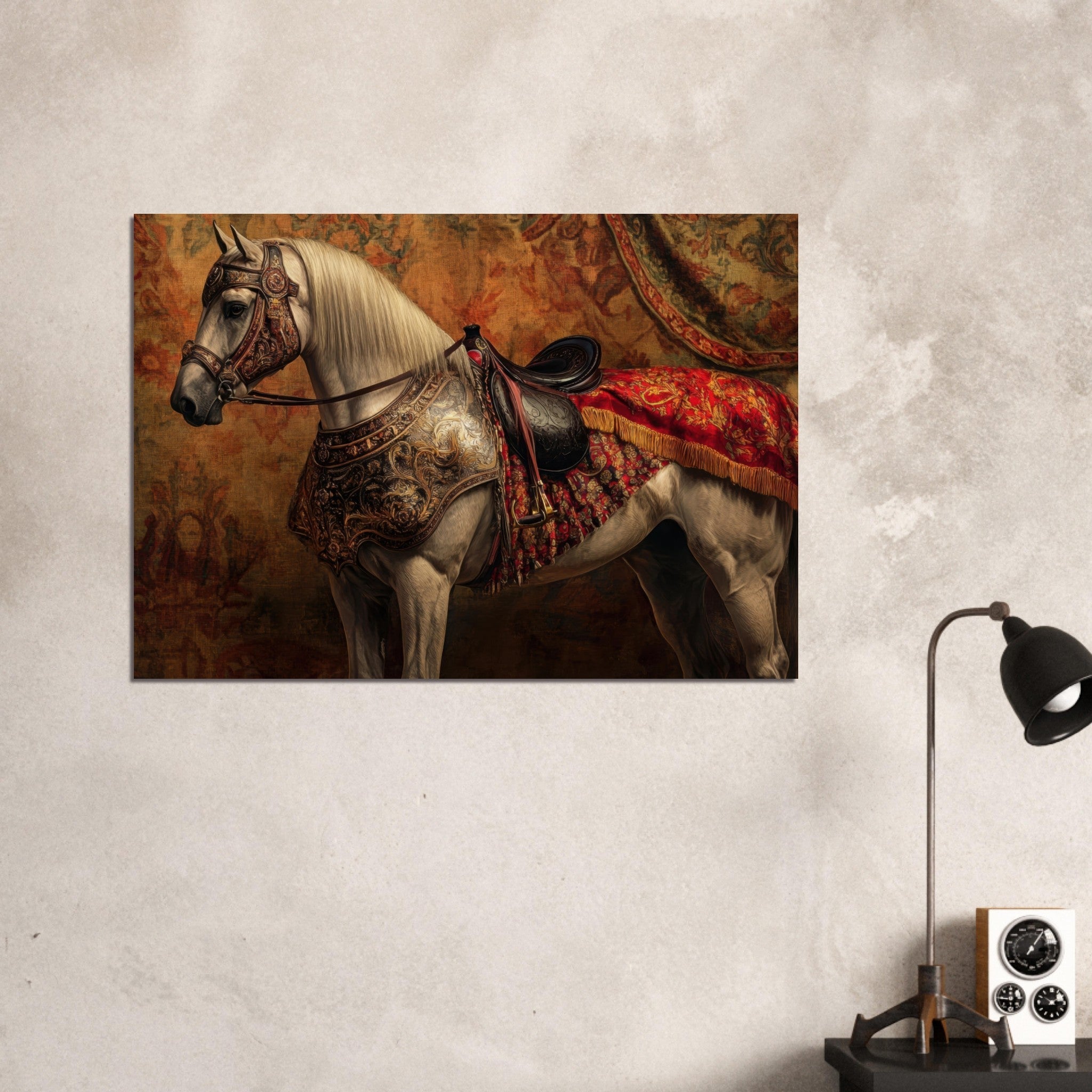 Aluminum Print Landscape - Renaissance Portrait of a Noble Horse A dignified 2 - Shop Ai Art WebShop - Digital Art online Store