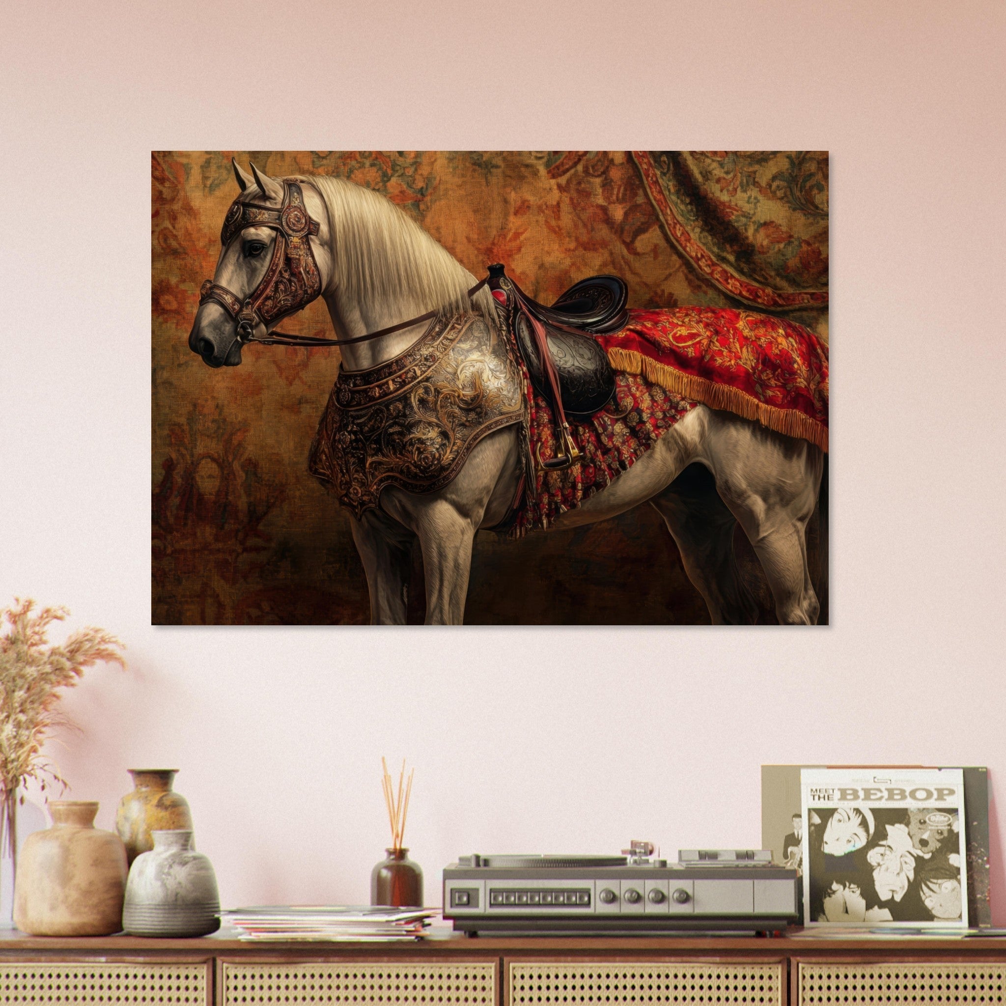 Aluminum Print Landscape - Renaissance Portrait of a Noble Horse A dignified 2 - Shop Ai Art WebShop - Digital Art online Store