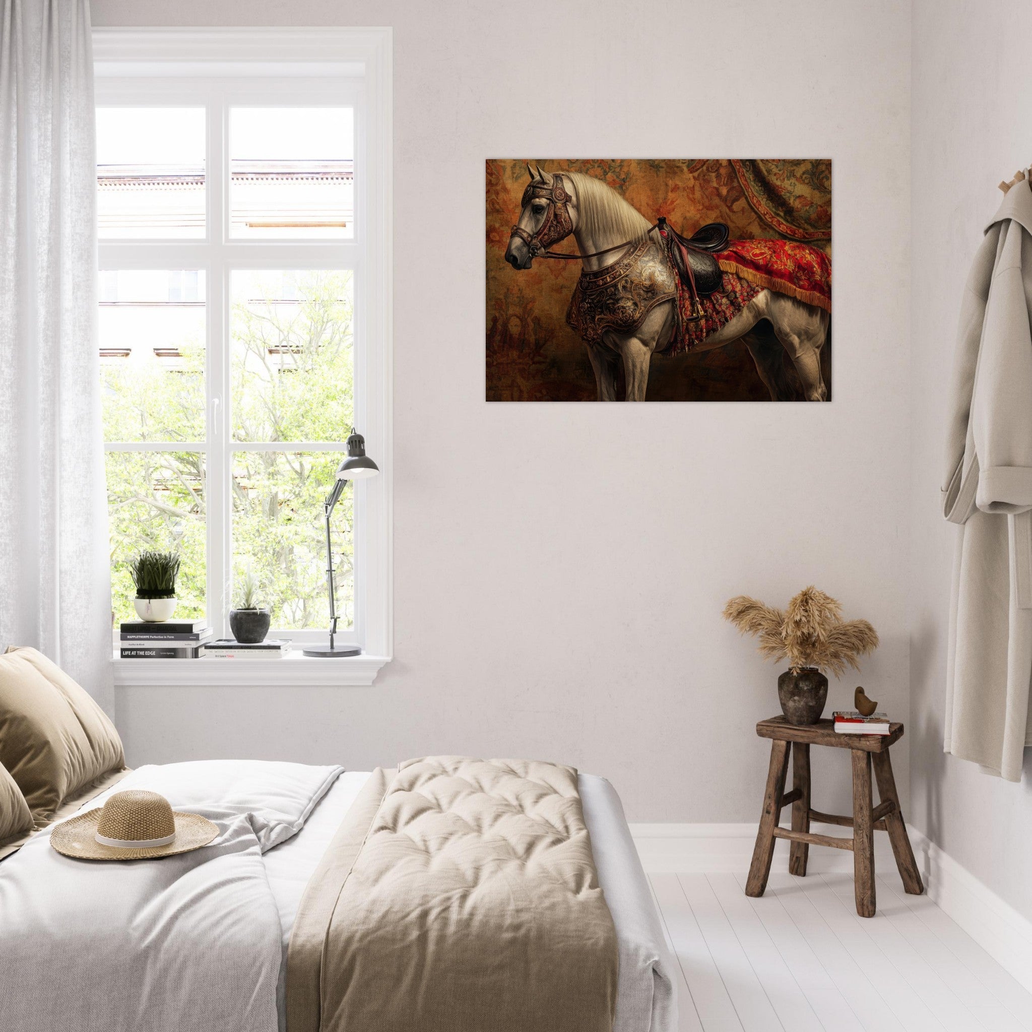 Aluminum Print Landscape - Renaissance Portrait of a Noble Horse A dignified 2 - Shop Ai Art WebShop - Digital Art online Store