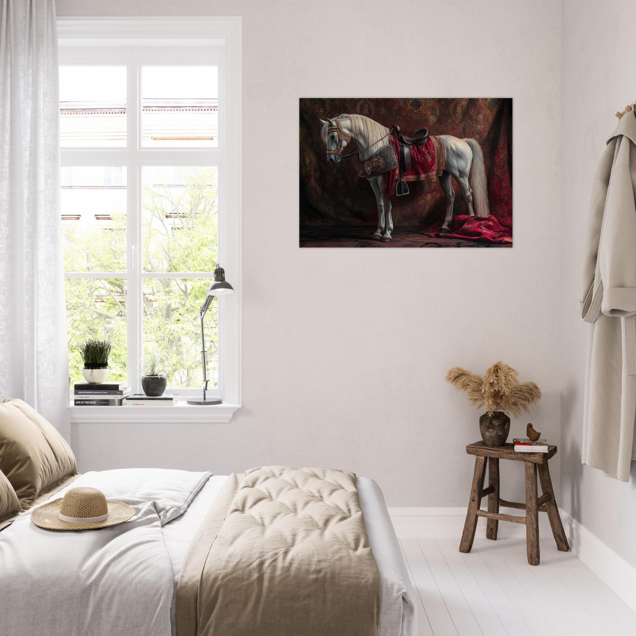 Aluminum Print Landscape - Renaissance Portrait of a Noble Horse A dignified 4 - Shop Ai Art WebShop - Digital Art online Store