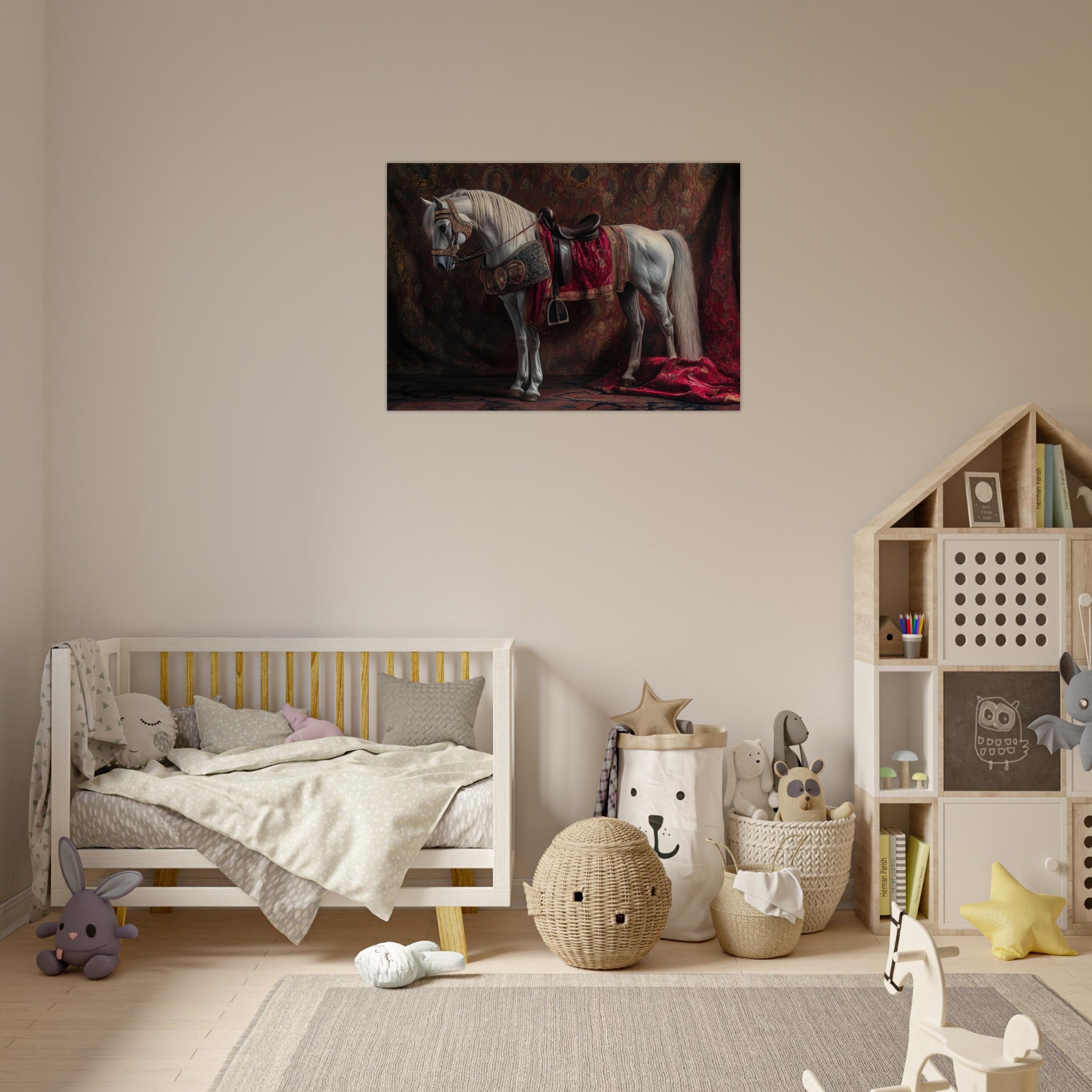 Aluminum Print Landscape - Renaissance Portrait of a Noble Horse A dignified 4 - Shop Ai Art WebShop - Digital Art online Store