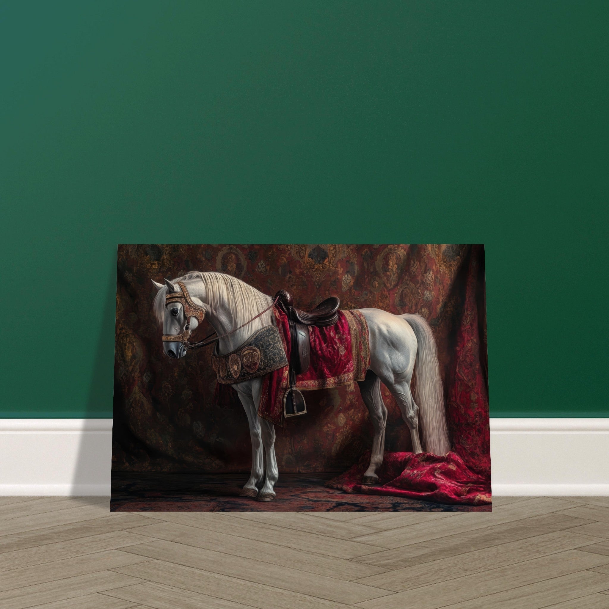 Aluminum Print Landscape - Renaissance Portrait of a Noble Horse A dignified 4 - Shop Ai Art WebShop - Digital Art online Store