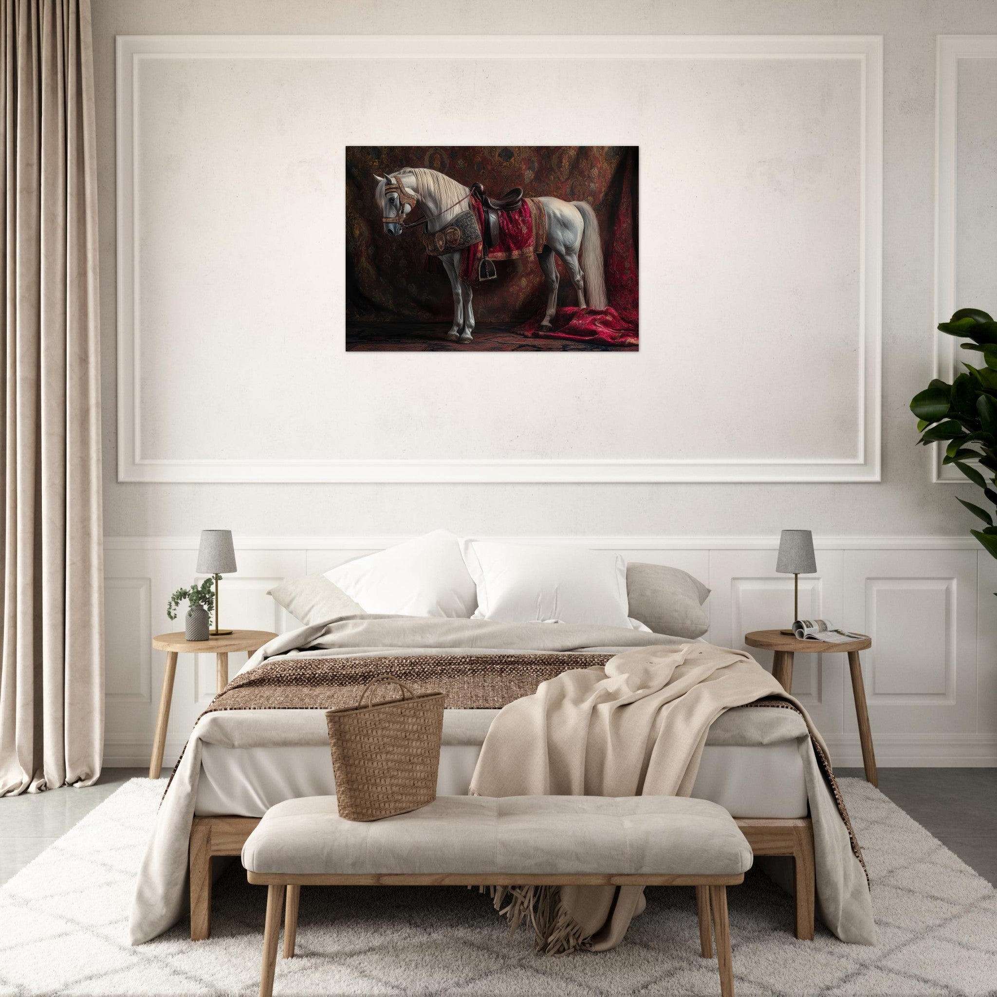Aluminum Print Landscape - Renaissance Portrait of a Noble Horse A dignified 4 - Shop Ai Art WebShop - Digital Art online Store
