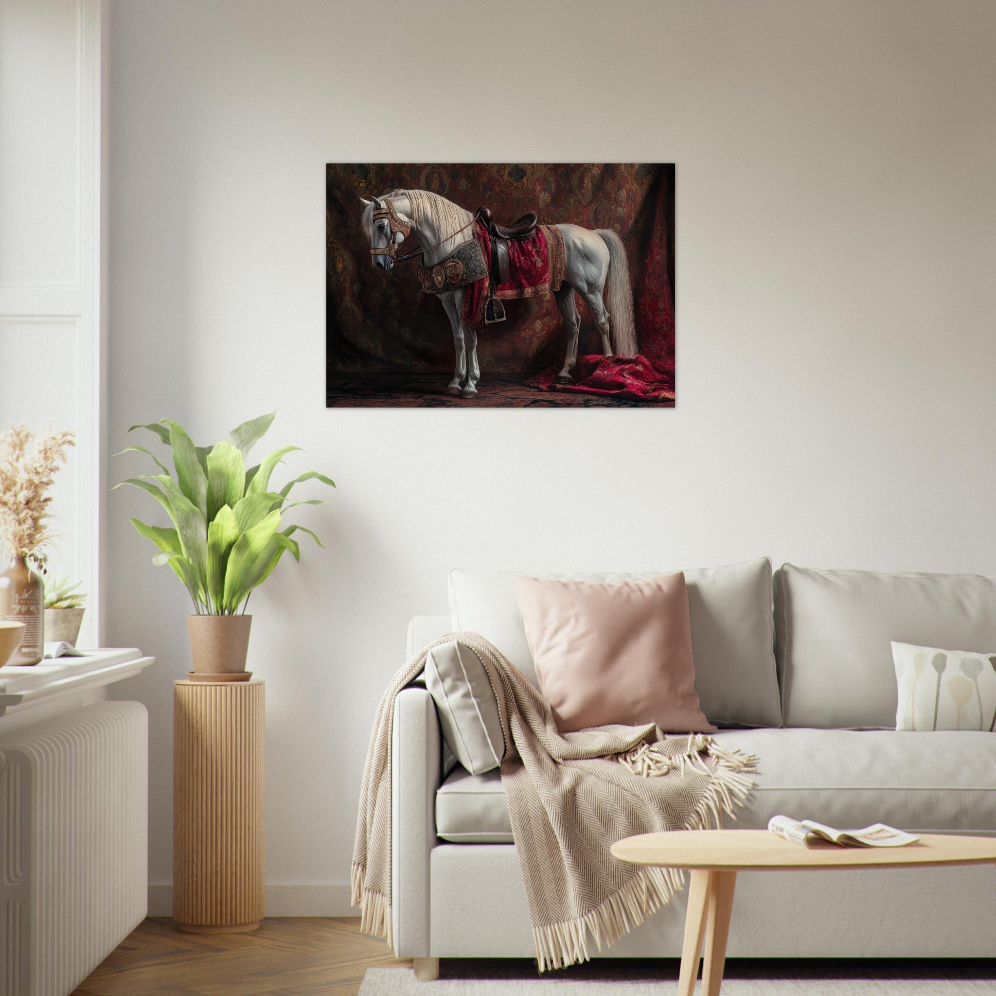 Aluminum Print Landscape - Renaissance Portrait of a Noble Horse A dignified 4 - Shop Ai Art WebShop - Digital Art online Store