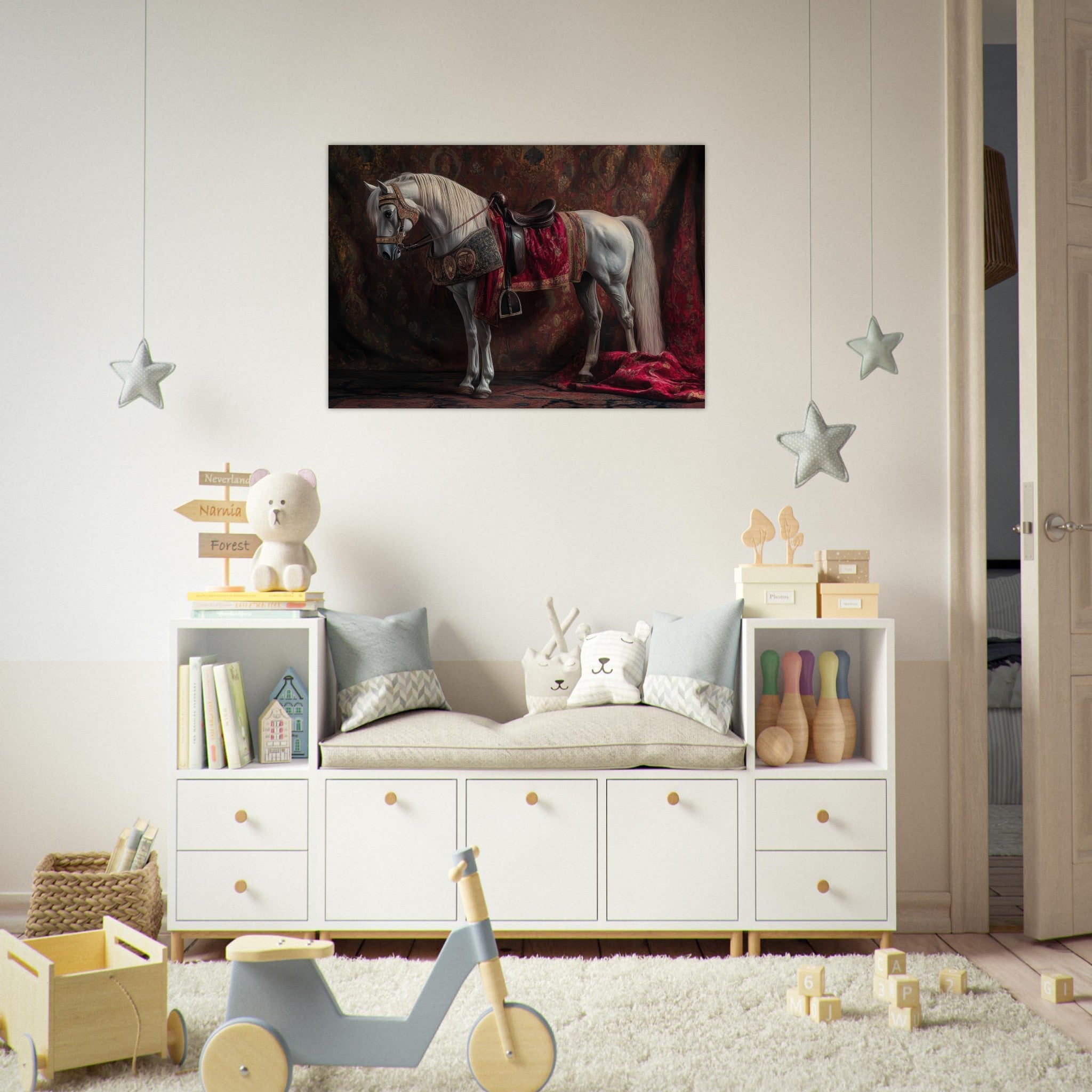 Aluminum Print Landscape - Renaissance Portrait of a Noble Horse A dignified 4 - Shop Ai Art WebShop - Digital Art online Store