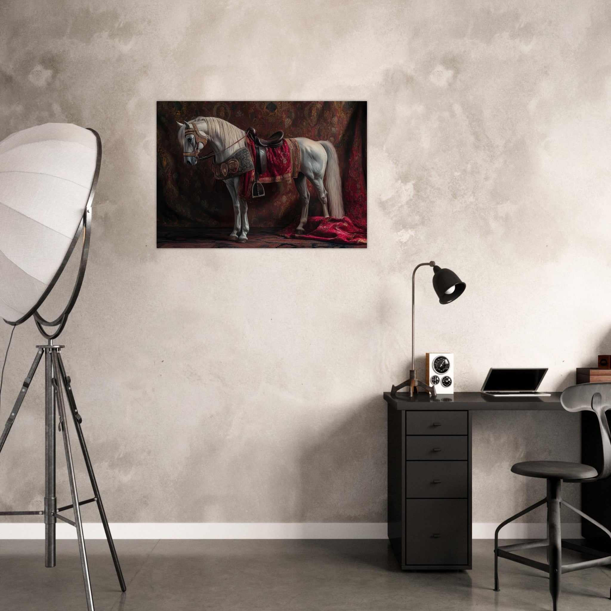 Aluminum Print Landscape - Renaissance Portrait of a Noble Horse A dignified 4 - Shop Ai Art WebShop - Digital Art online Store