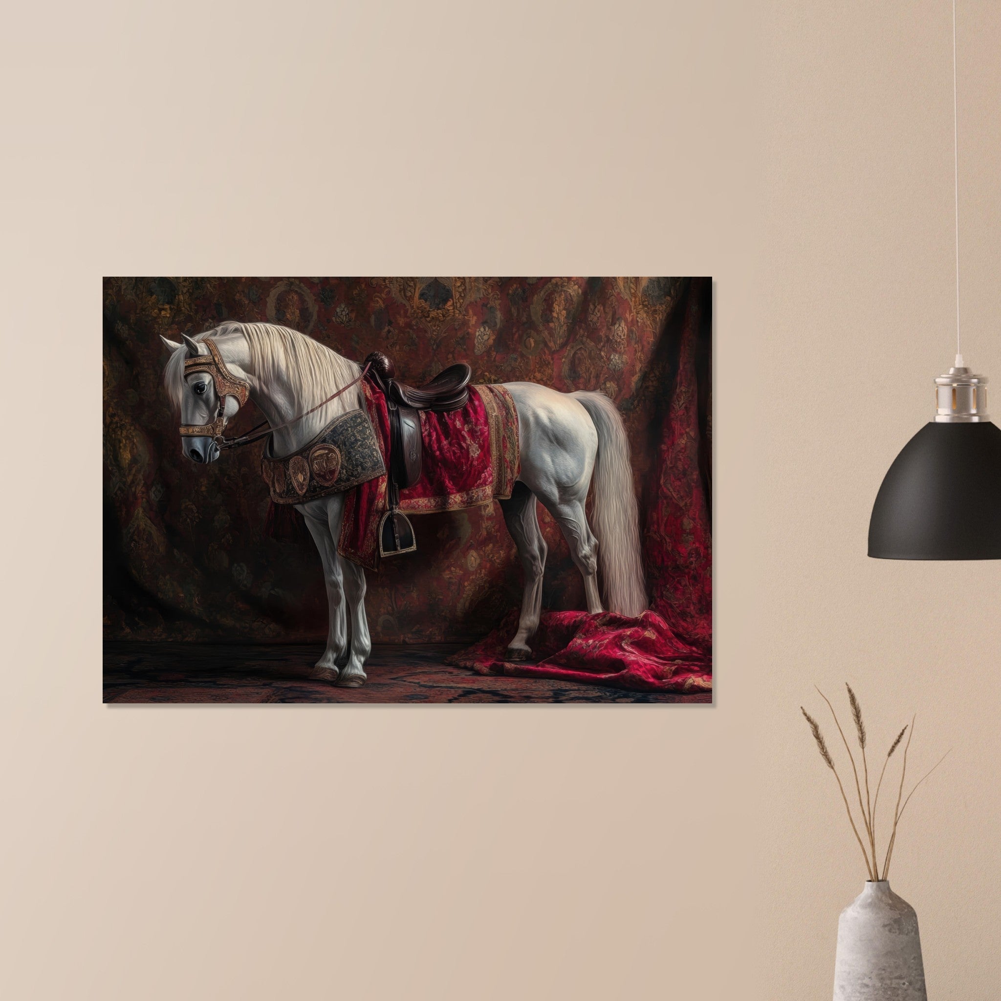 Aluminum Print Landscape - Renaissance Portrait of a Noble Horse A dignified 4 - Shop Ai Art WebShop - Digital Art online Store