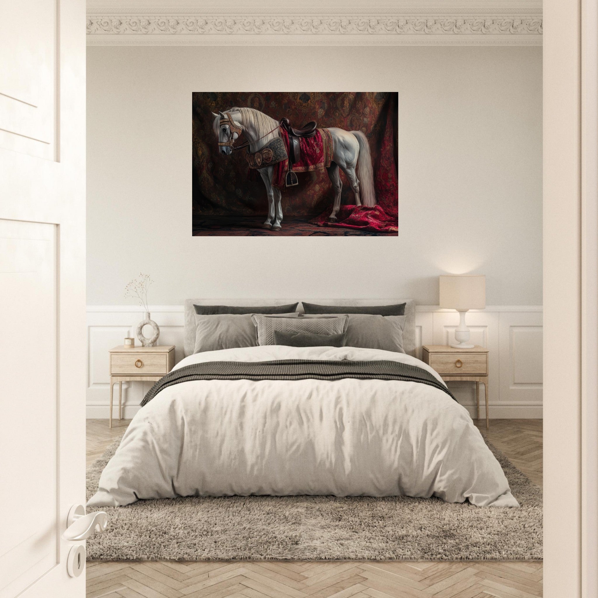 Aluminum Print Landscape - Renaissance Portrait of a Noble Horse A dignified 4 - Shop Ai Art WebShop - Digital Art online Store