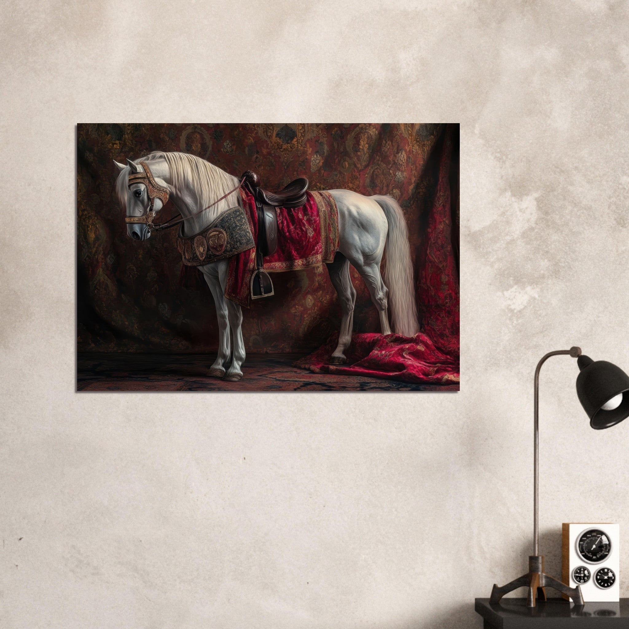 Aluminum Print Landscape - Renaissance Portrait of a Noble Horse A dignified 4 - Shop Ai Art WebShop - Digital Art online Store