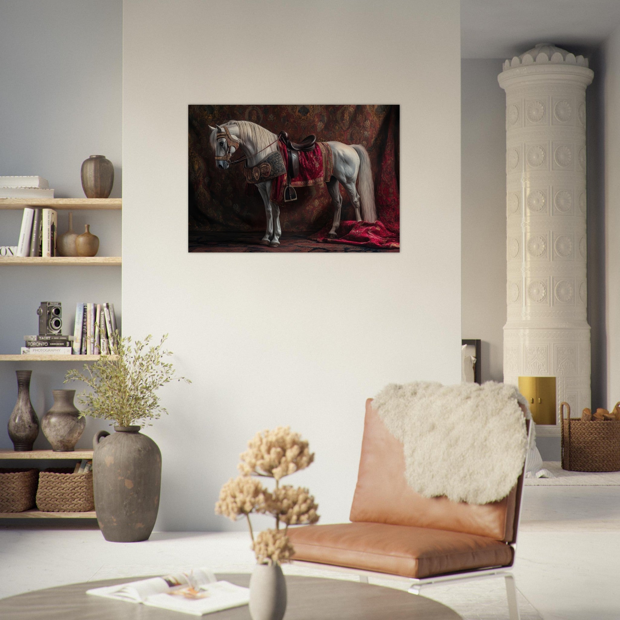 Aluminum Print Landscape - Renaissance Portrait of a Noble Horse A dignified 4 - Shop Ai Art WebShop - Digital Art online Store