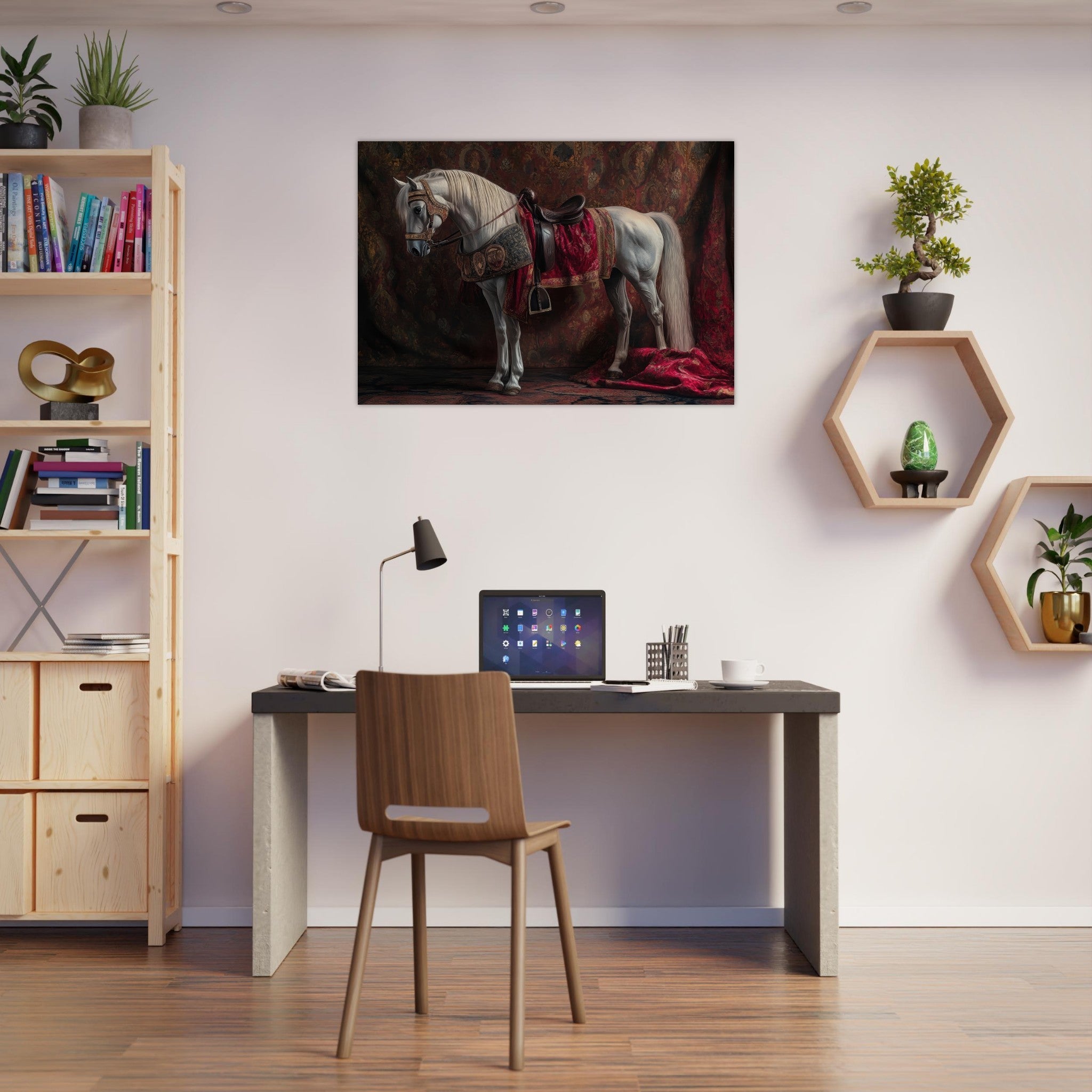 Aluminum Print Landscape - Renaissance Portrait of a Noble Horse A dignified 4 - Shop Ai Art WebShop - Digital Art online Store