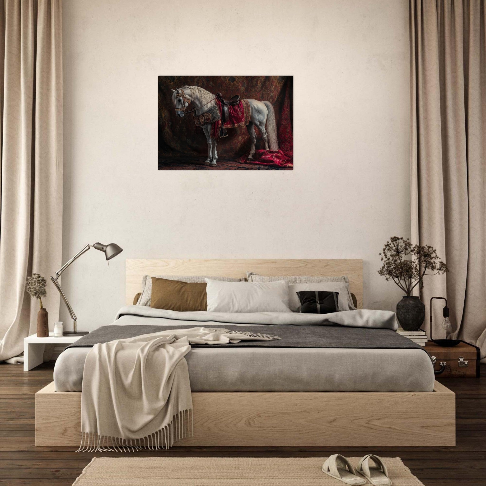 Aluminum Print Landscape - Renaissance Portrait of a Noble Horse A dignified 4 - Shop Ai Art WebShop - Digital Art online Store