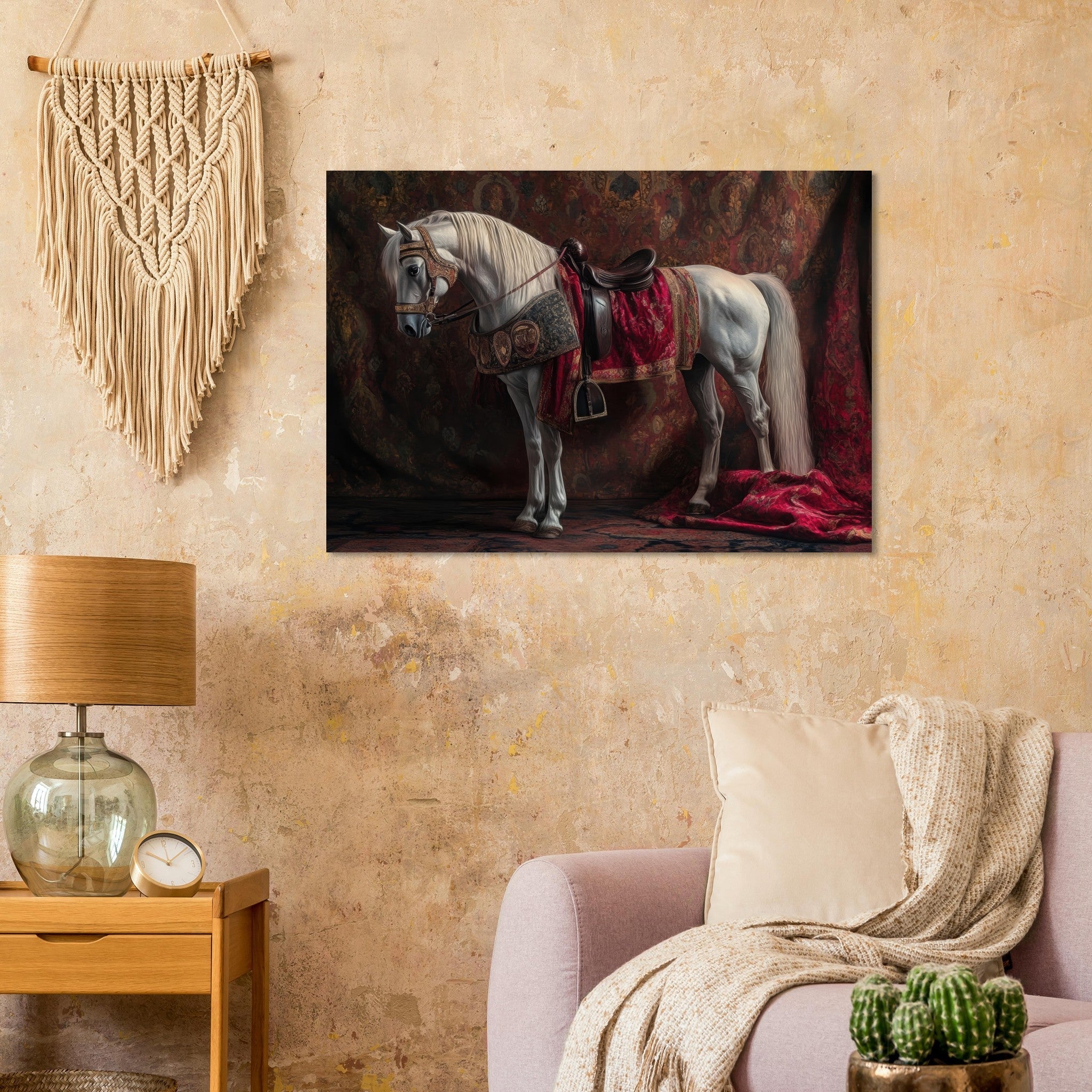 Aluminum Print Landscape - Renaissance Portrait of a Noble Horse A dignified 4 - Shop Ai Art WebShop - Digital Art online Store