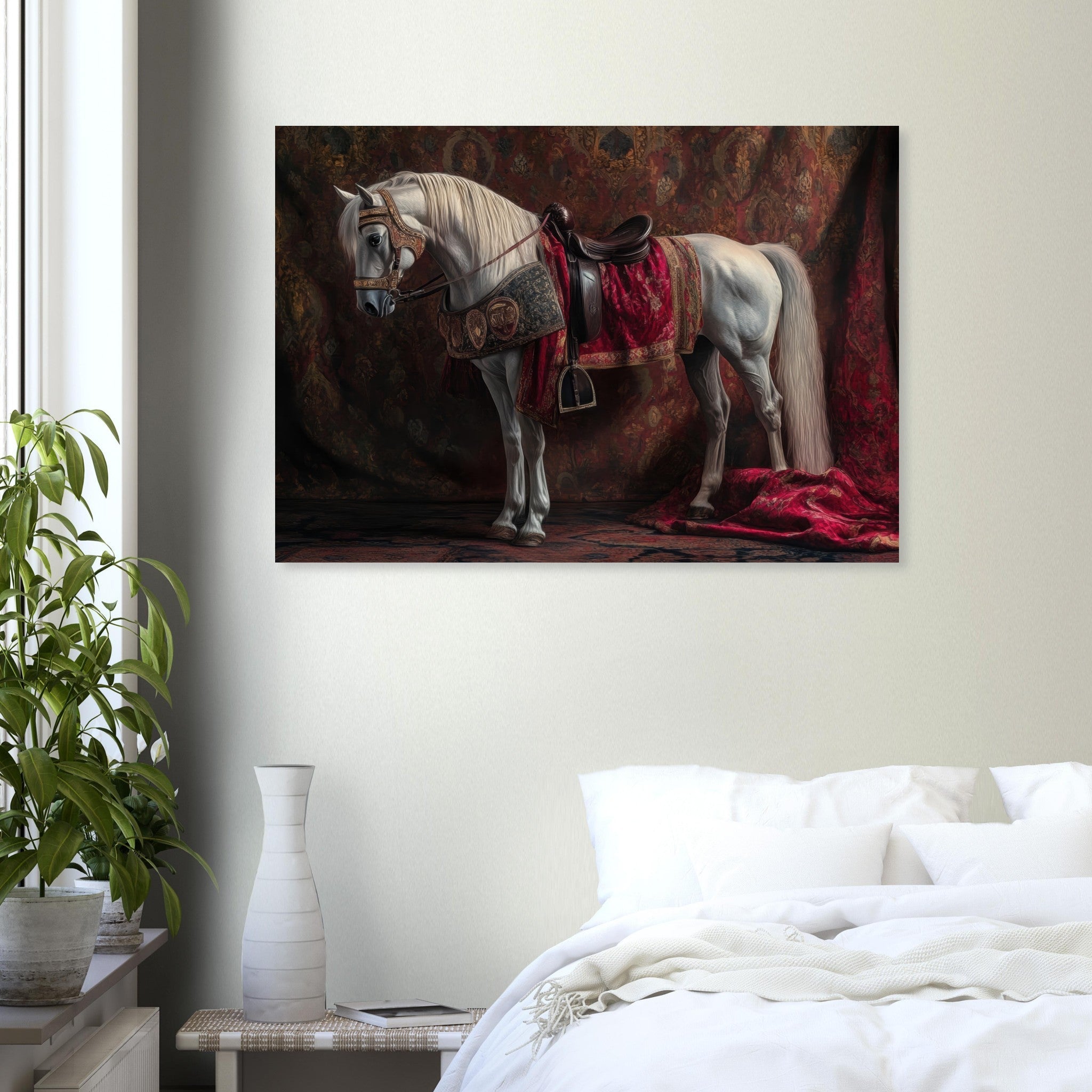 Aluminum Print Landscape - Renaissance Portrait of a Noble Horse A dignified 4 - Shop Ai Art WebShop - Digital Art online Store