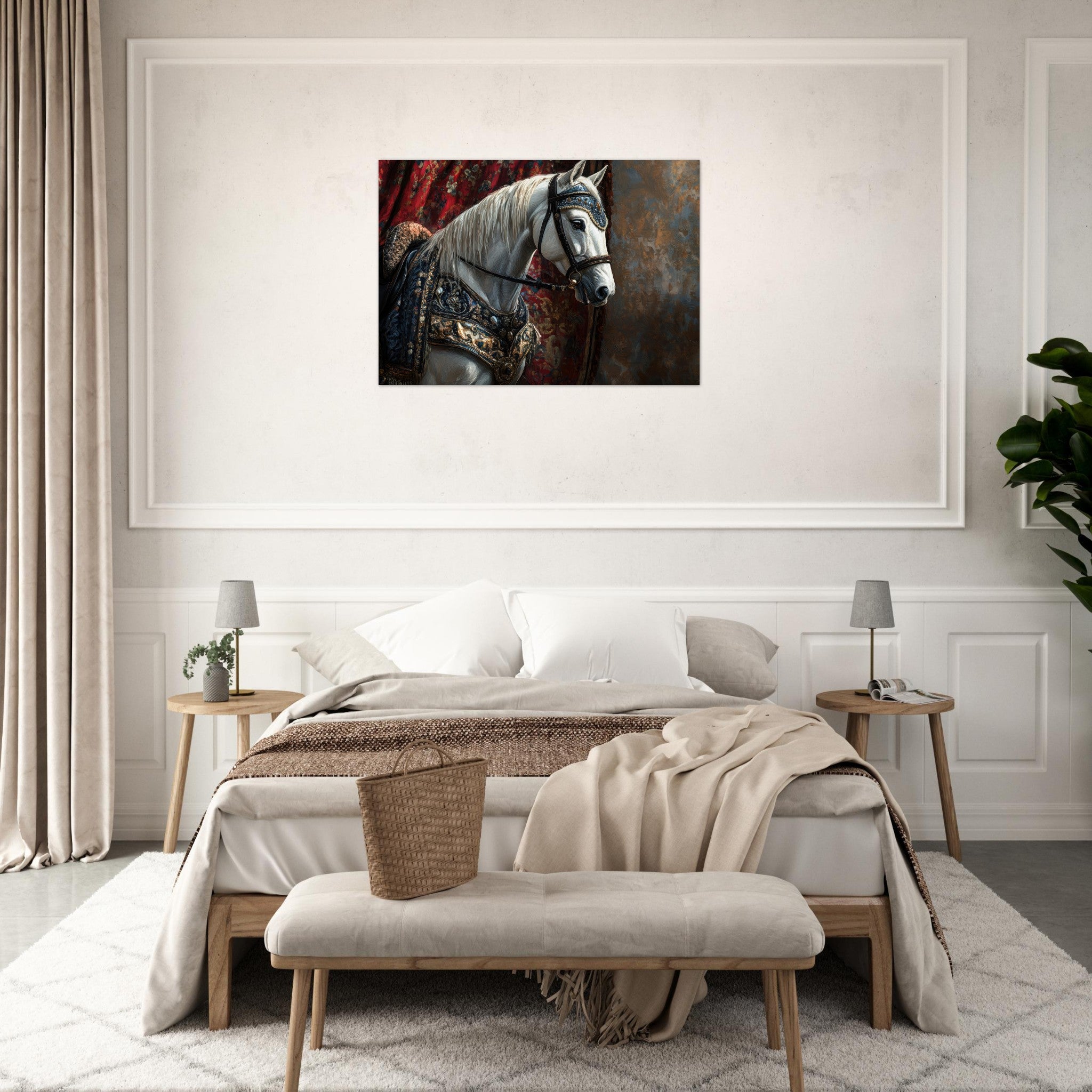 Aluminum Print Landscape - Renaissance Portrait of a Noble Horse A dignified 6 - Shop Ai Art WebShop - Digital Art online Store