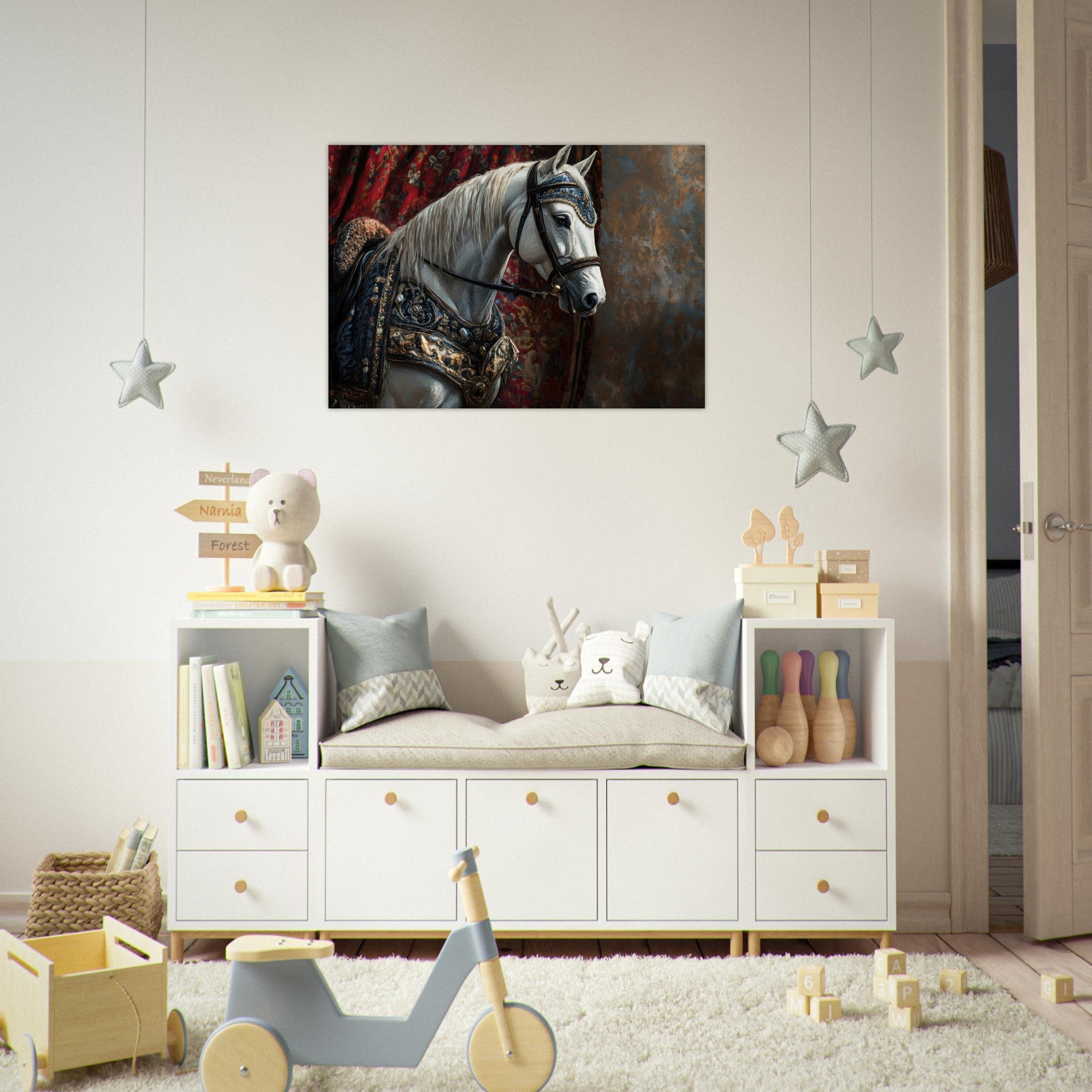 Aluminum Print Landscape - Renaissance Portrait of a Noble Horse A dignified 6 - Shop Ai Art WebShop - Digital Art online Store