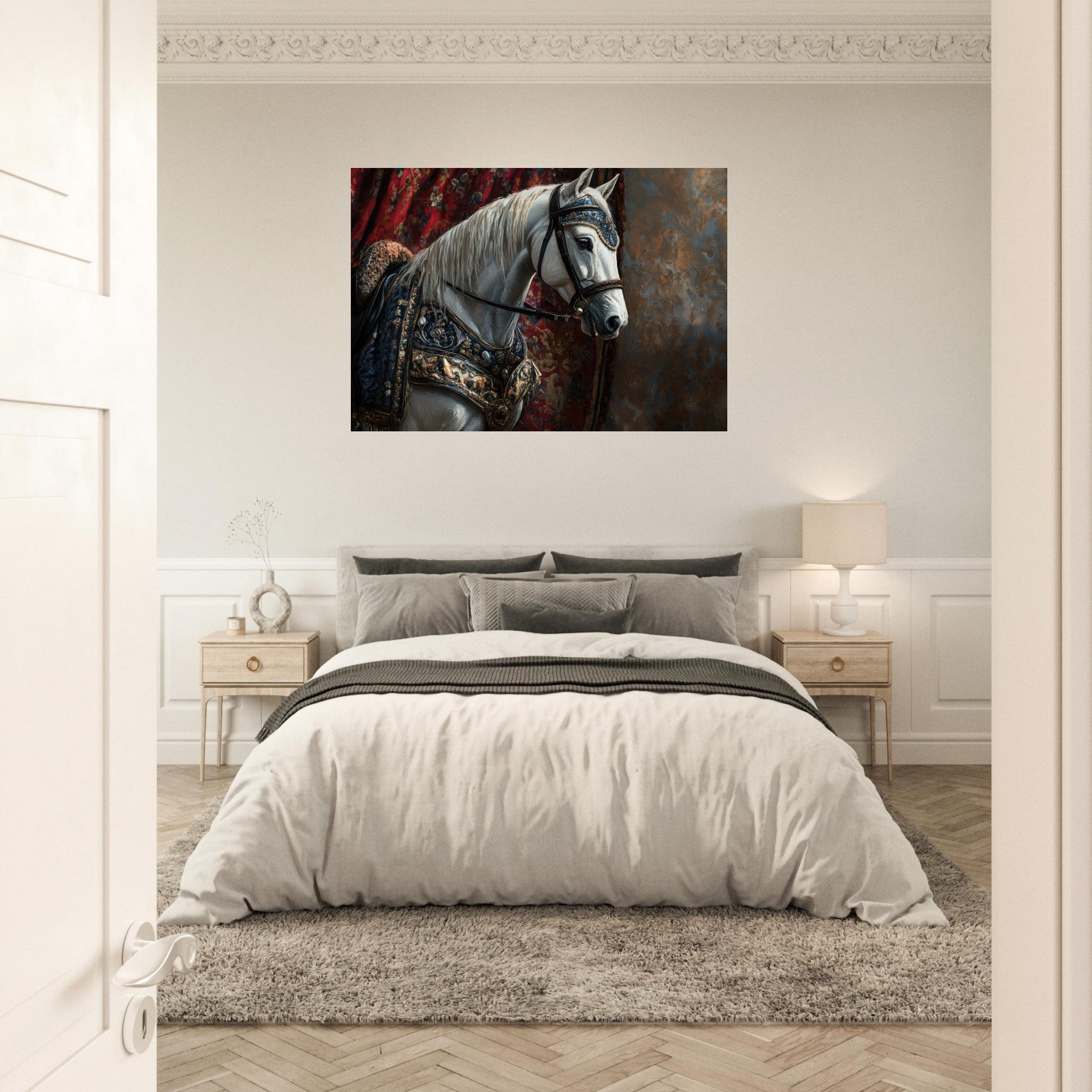 Aluminum Print Landscape - Renaissance Portrait of a Noble Horse A dignified 6 - Shop Ai Art WebShop - Digital Art online Store