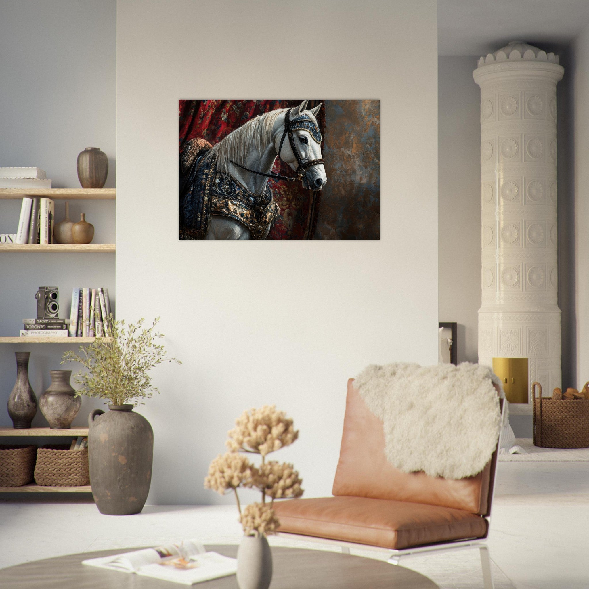 Aluminum Print Landscape - Renaissance Portrait of a Noble Horse A dignified 6 - Shop Ai Art WebShop - Digital Art online Store