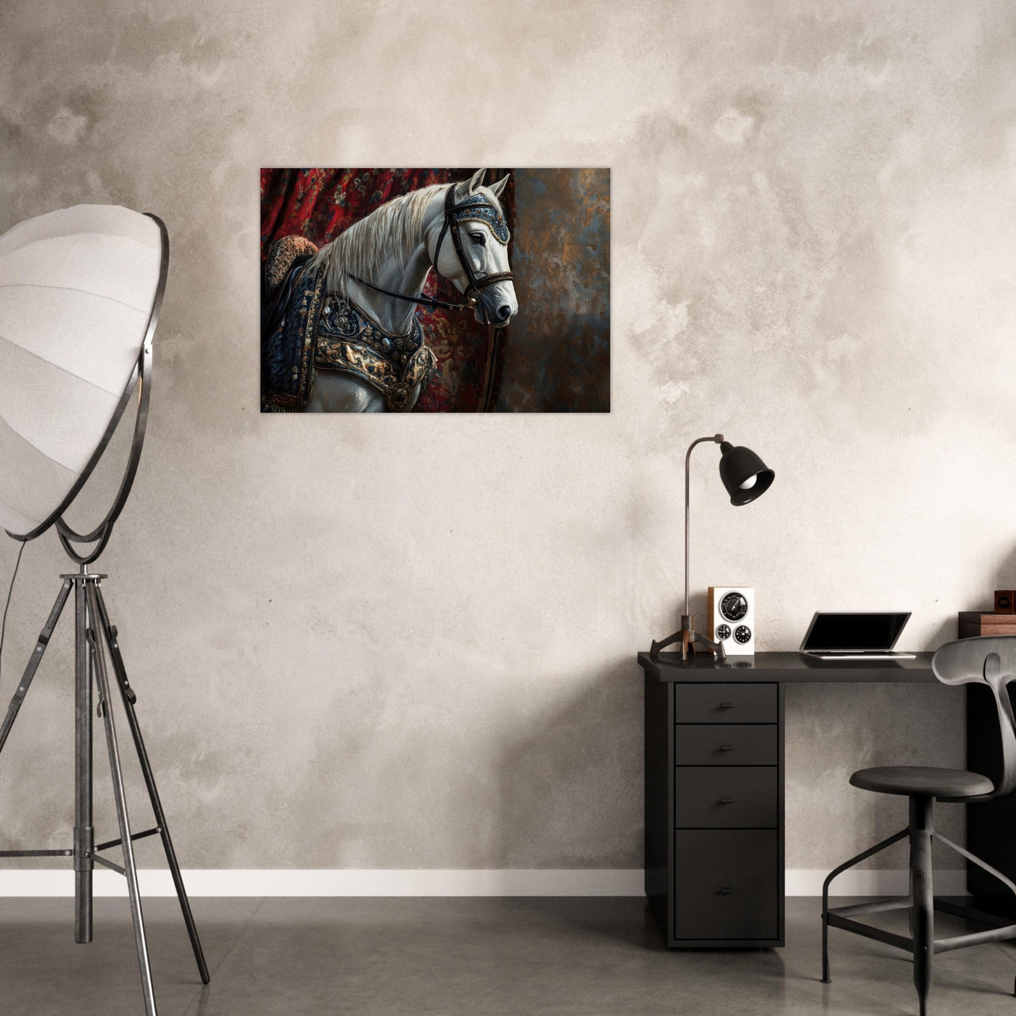 Aluminum Print Landscape - Renaissance Portrait of a Noble Horse A dignified 6 - Shop Ai Art WebShop - Digital Art online Store