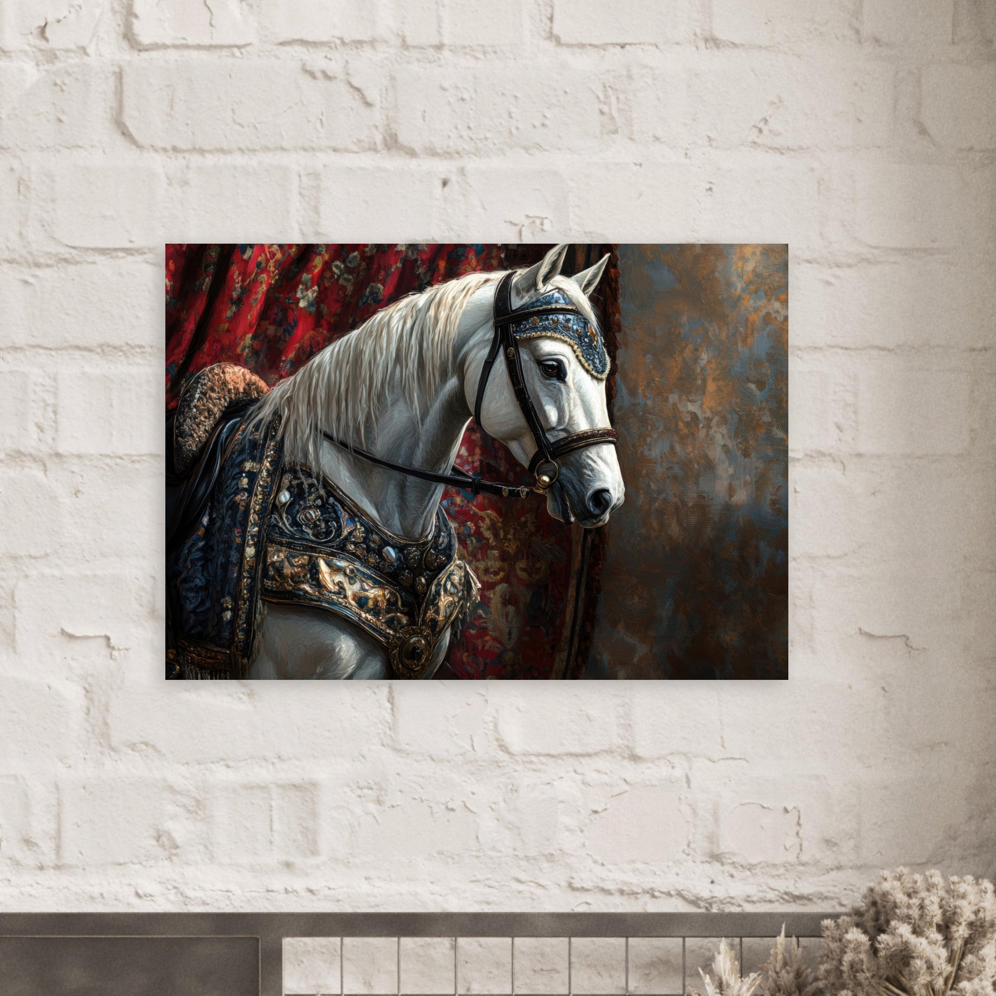 Aluminum Print Landscape - Renaissance Portrait of a Noble Horse A dignified 6 - Shop Ai Art WebShop - Digital Art online Store
