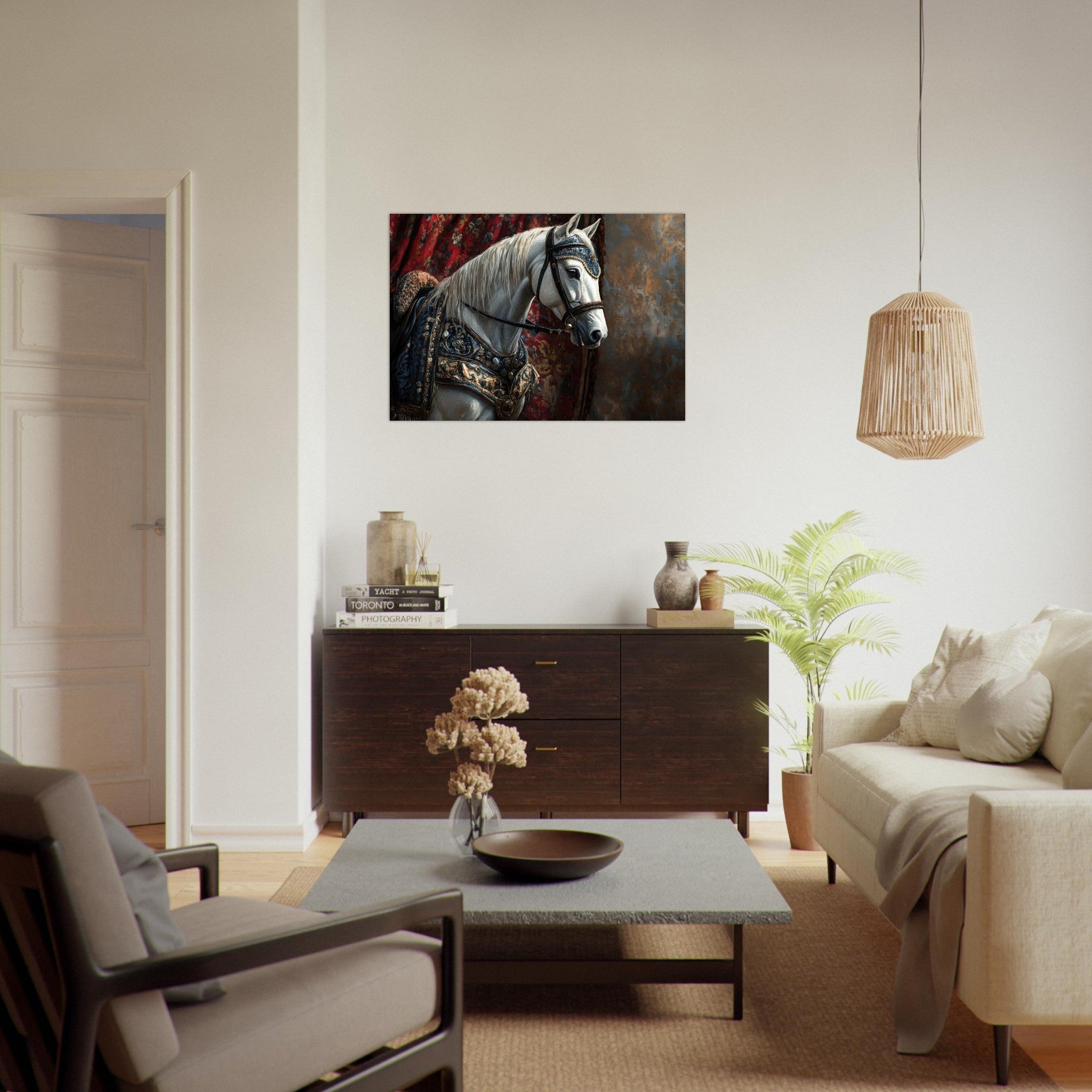Aluminum Print Landscape - Renaissance Portrait of a Noble Horse A dignified 6 - Shop Ai Art WebShop - Digital Art online Store