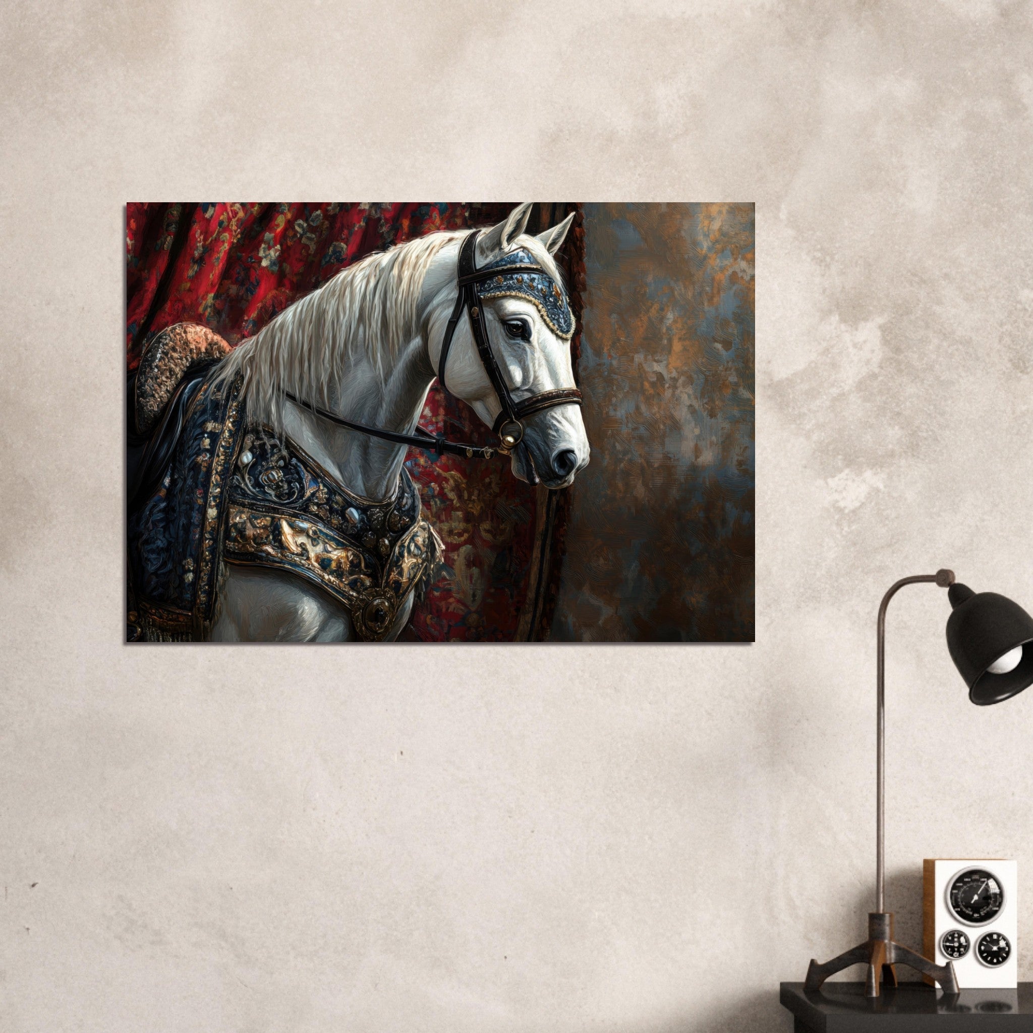 Aluminum Print Landscape - Renaissance Portrait of a Noble Horse A dignified 6 - Shop Ai Art WebShop - Digital Art online Store
