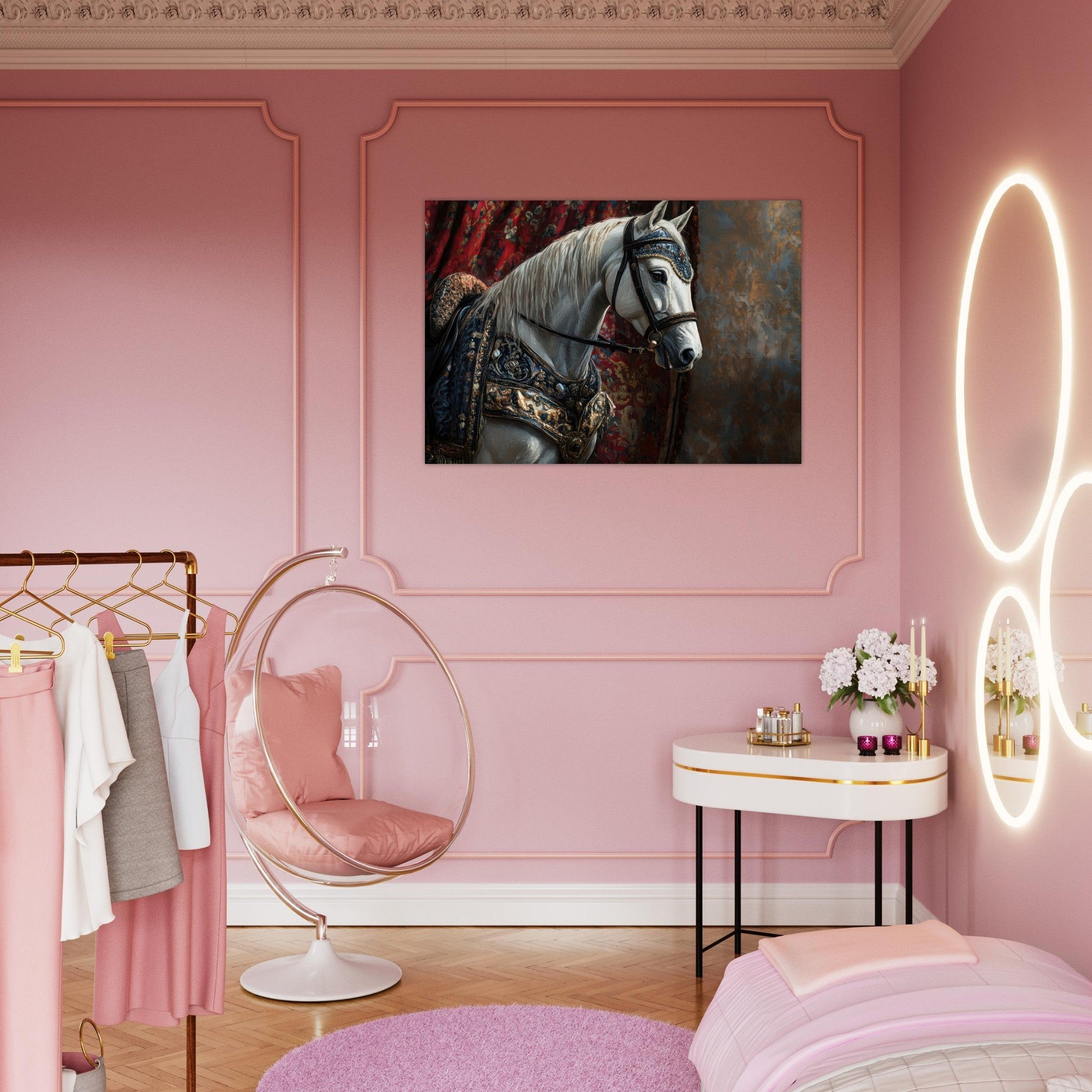Aluminum Print Landscape - Renaissance Portrait of a Noble Horse A dignified 6 - Shop Ai Art WebShop - Digital Art online Store