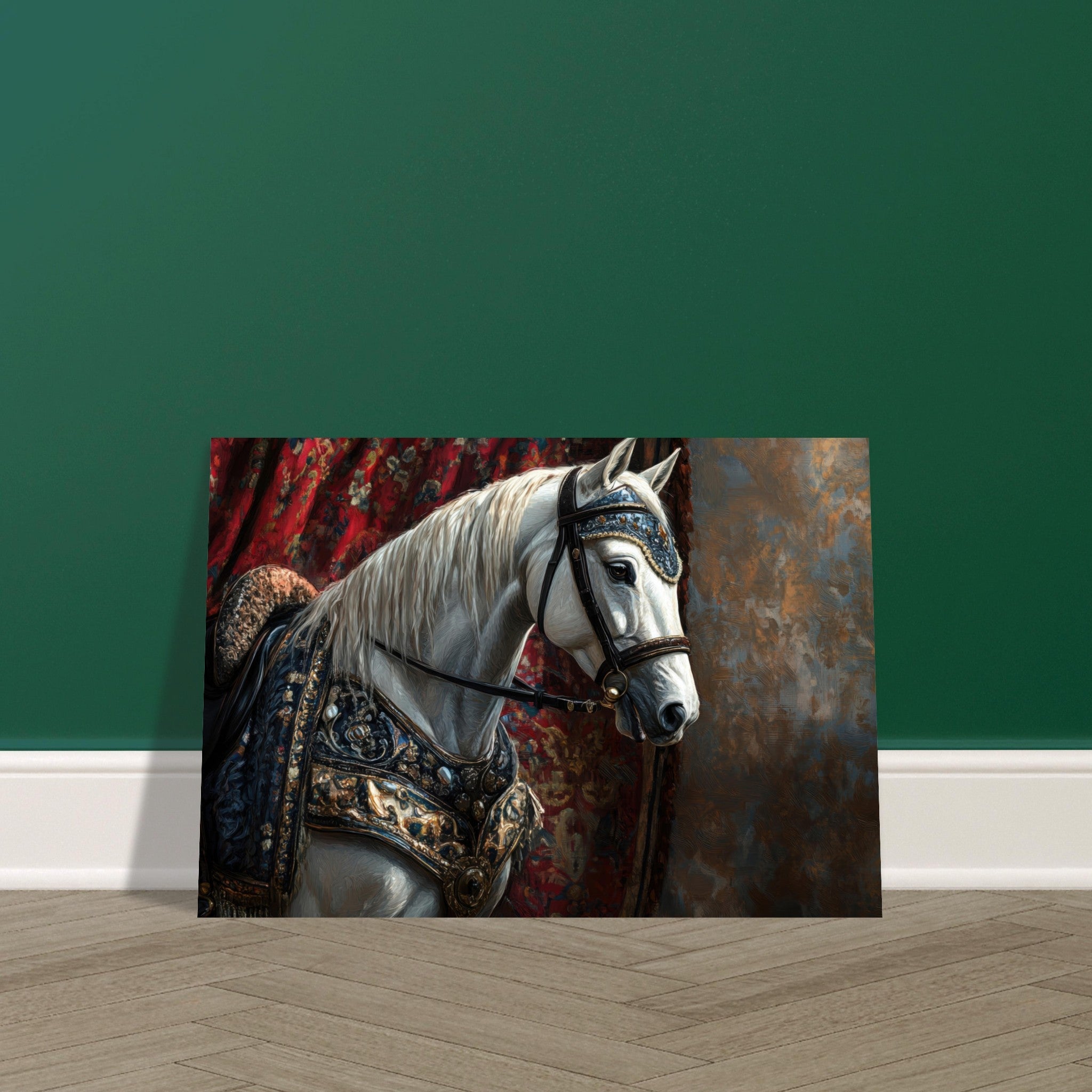 Aluminum Print Landscape - Renaissance Portrait of a Noble Horse A dignified 6 - Shop Ai Art WebShop - Digital Art online Store