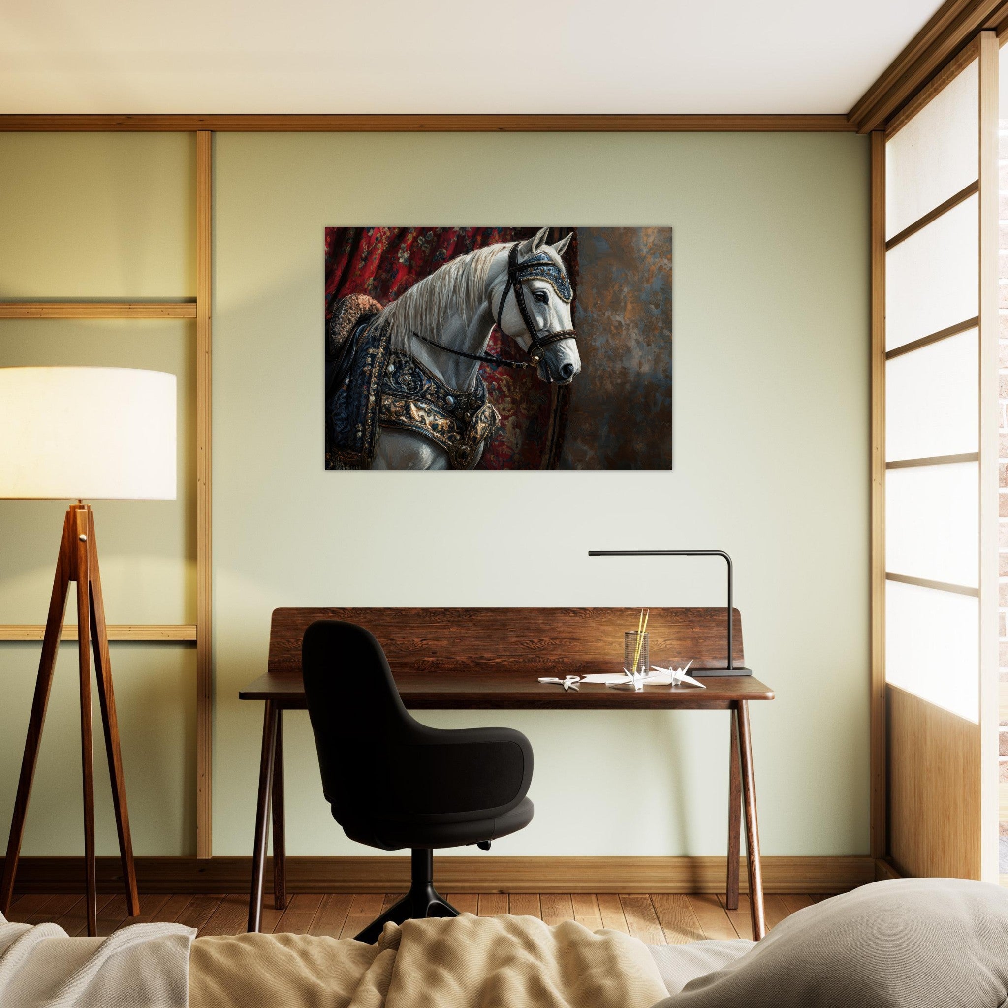Aluminum Print Landscape - Renaissance Portrait of a Noble Horse A dignified 6 - Shop Ai Art WebShop - Digital Art online Store