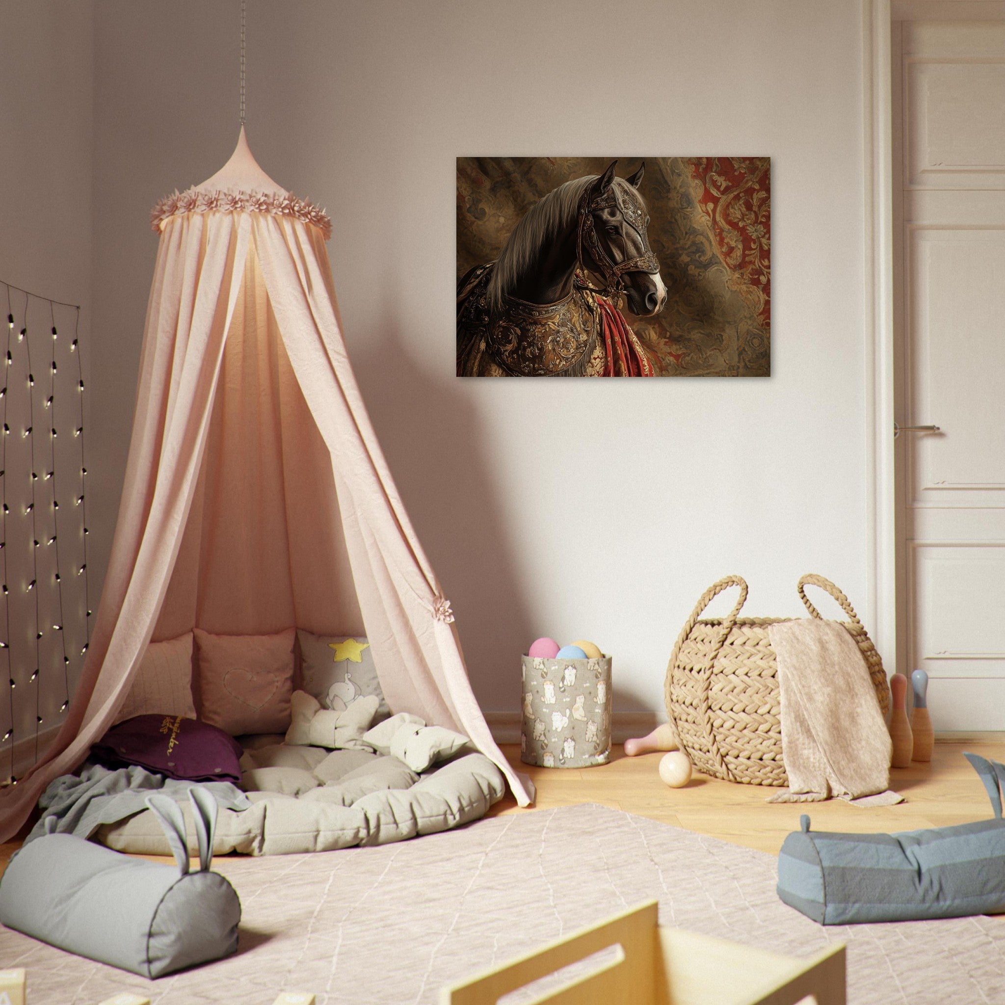 Aluminum Print Landscape - Renaissance Portrait of a Noble Horse A dignified - Shop Ai Art WebShop - Digital Art online Store
