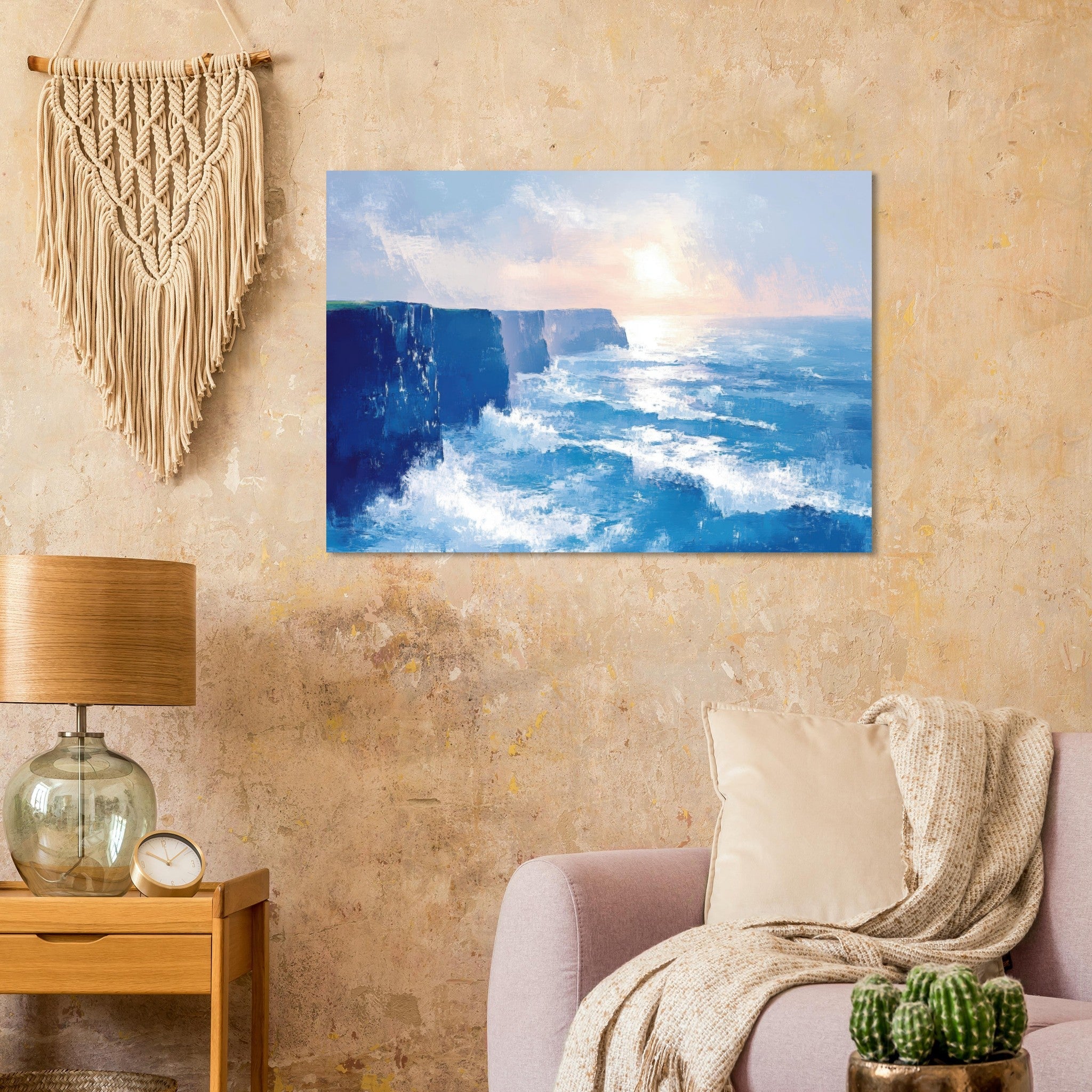 Aluminum Print Landscape - Seaside Cliff at Sunrise A breathtaking Empress 2 - Shop Ai Art WebShop - Digital Art online Store
