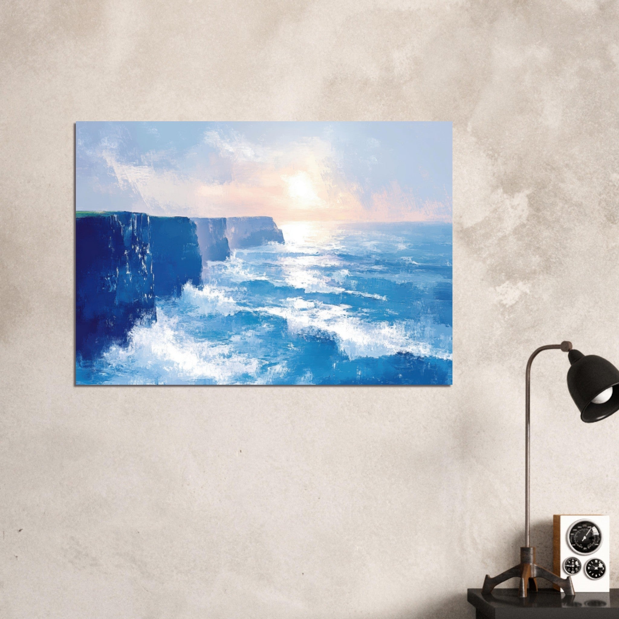 Aluminum Print Landscape - Seaside Cliff at Sunrise A breathtaking Empress 2 - Shop Ai Art WebShop - Digital Art online Store