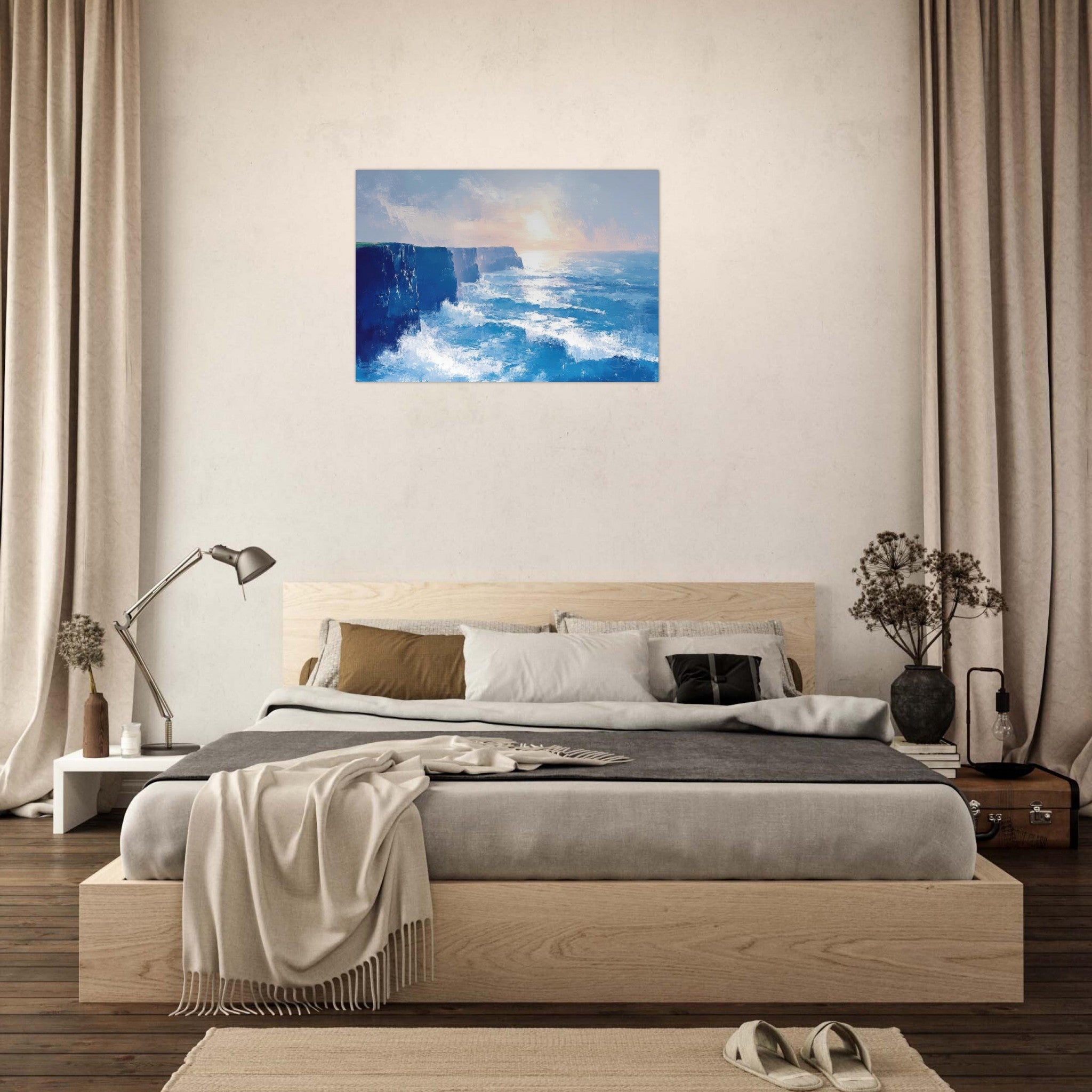 Aluminum Print Landscape - Seaside Cliff at Sunrise A breathtaking Empress 2 - Shop Ai Art WebShop - Digital Art online Store