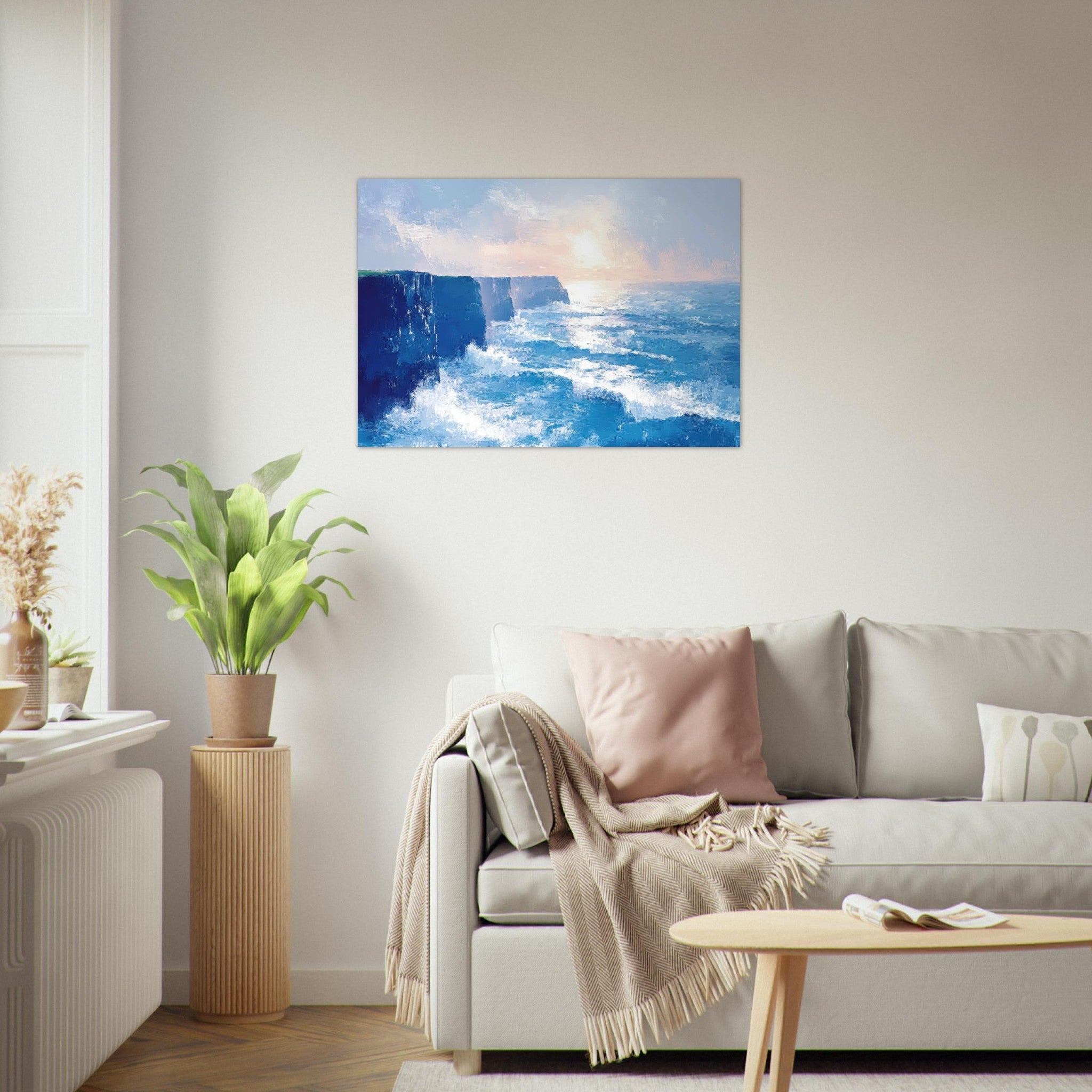 Aluminum Print Landscape - Seaside Cliff at Sunrise A breathtaking Empress 2 - Shop Ai Art WebShop - Digital Art online Store