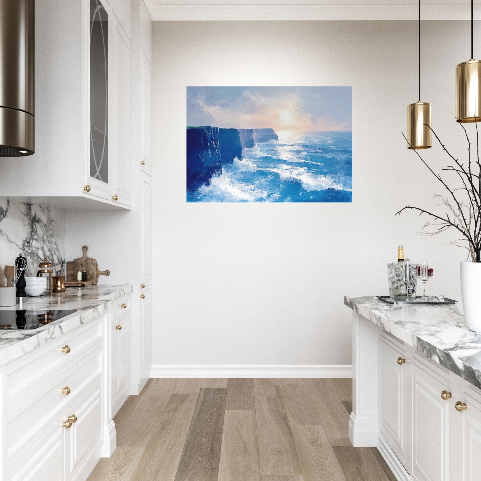 Aluminum Print Landscape - Seaside Cliff at Sunrise A breathtaking Empress 2 - Shop Ai Art WebShop - Digital Art online Store