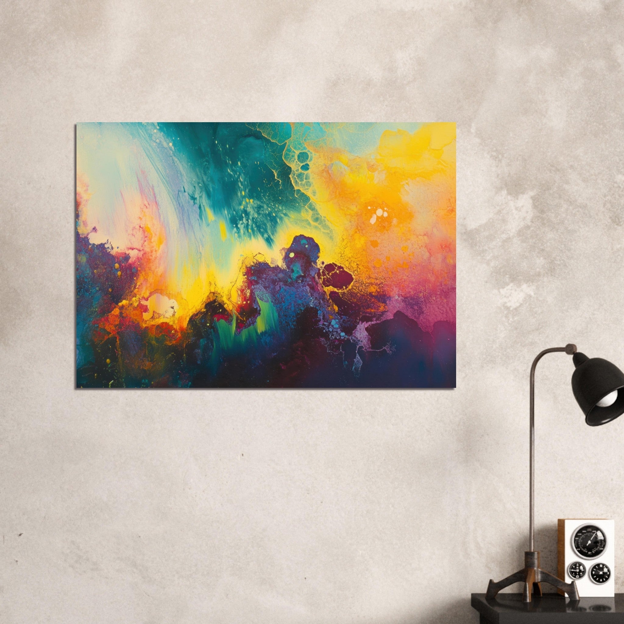 Aluminum Print Landscape - Spectral Dissonance Razor - sharp angular forms 3 - Shop Ai Art WebShop - Digital Art online Store