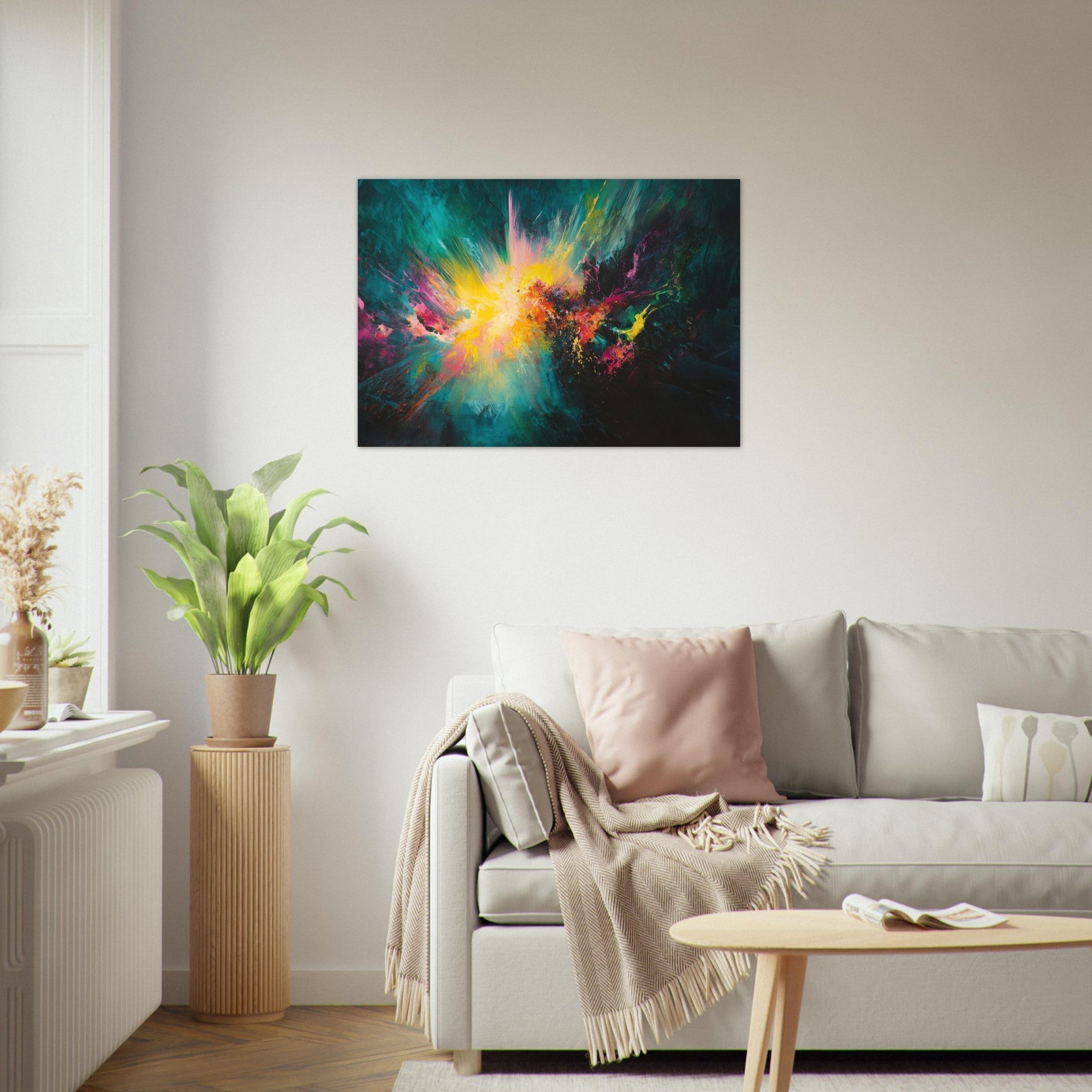 Aluminum Print Landscape - Spectral Dissonance Razor - sharp angular forms - Shop Ai Art WebShop - Digital Art online Store