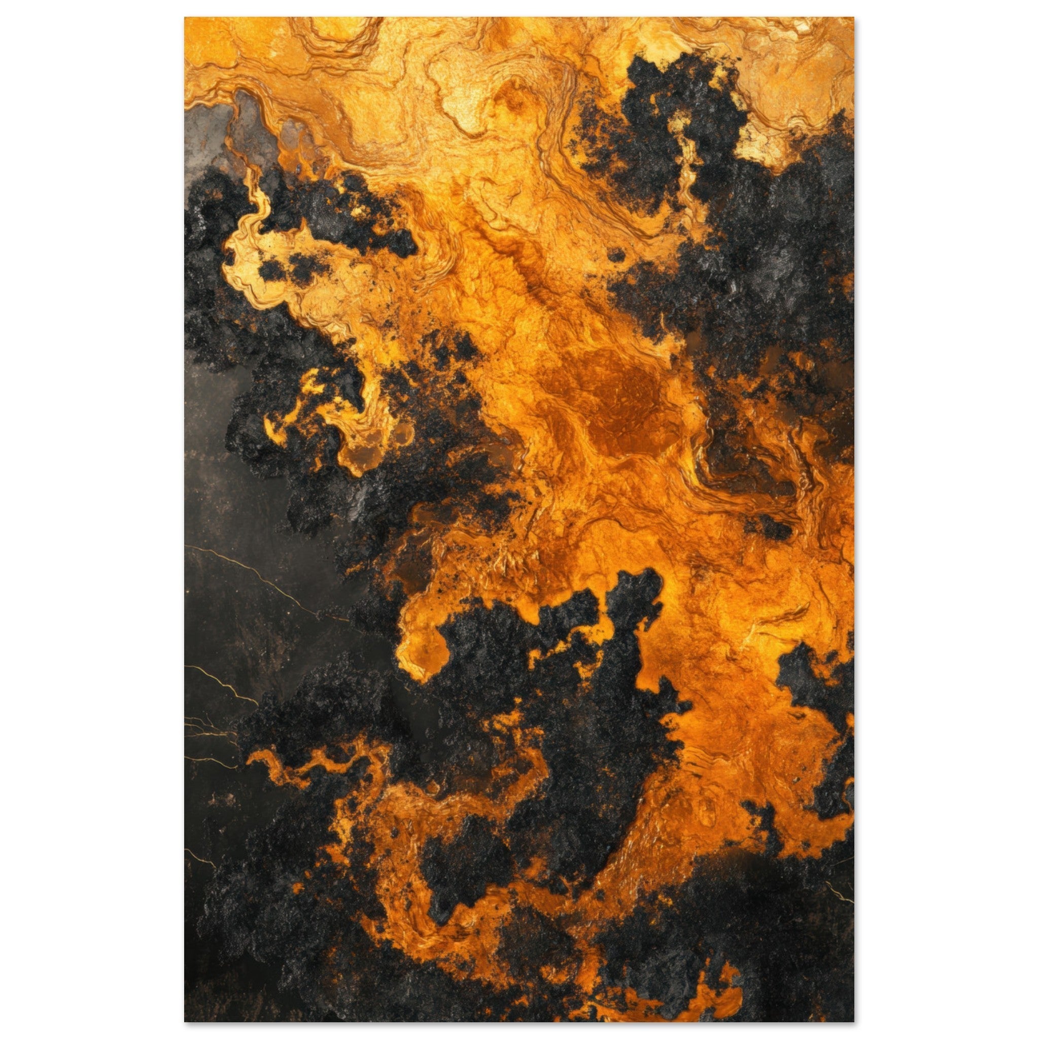 Aluminum Print Portrait - Ember Genesis A volatile burst of molten gold 2 - Shop Ai Art WebShop - Digital Art online Store