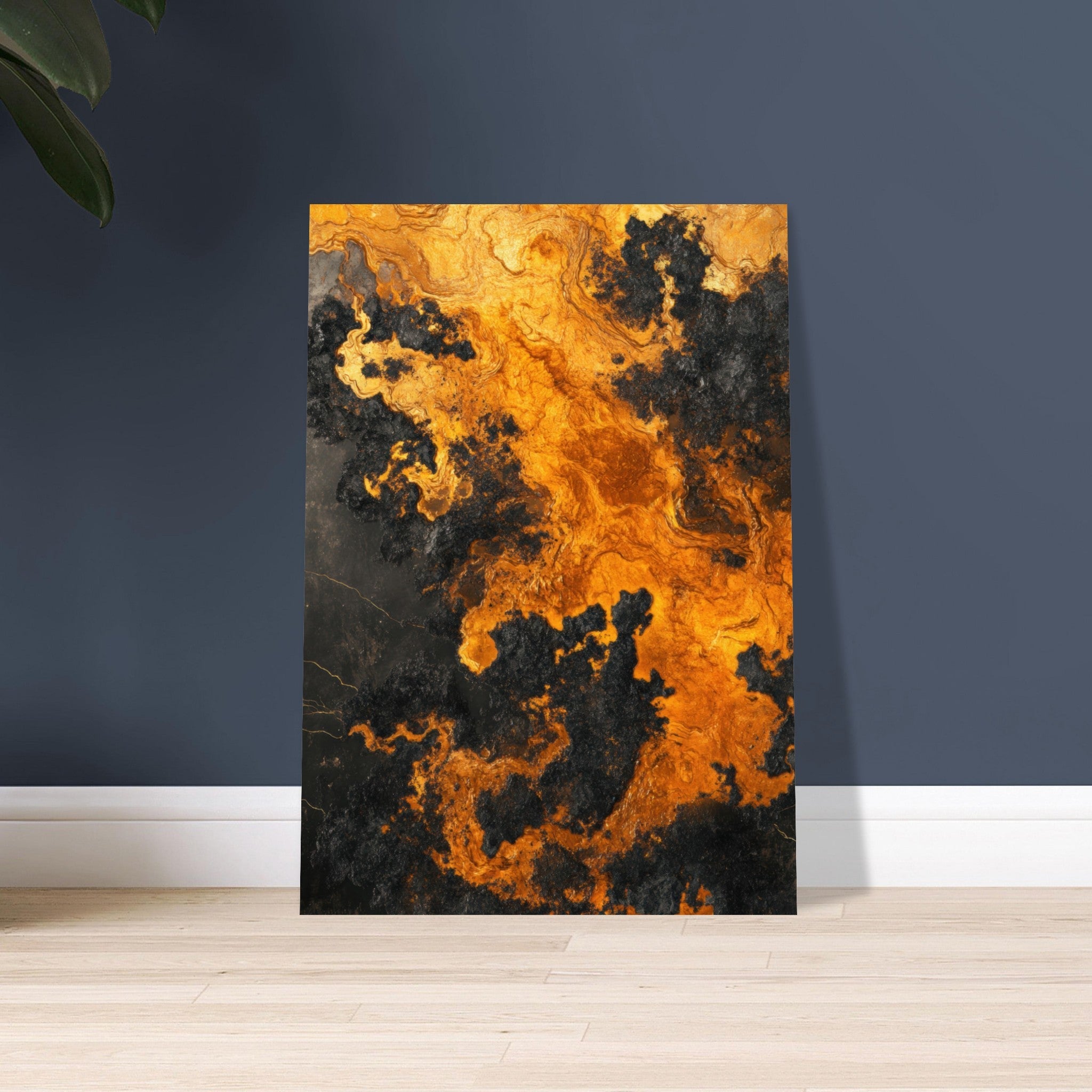 Aluminum Print Portrait - Ember Genesis A volatile burst of molten gold 2 - Shop Ai Art WebShop - Digital Art online Store