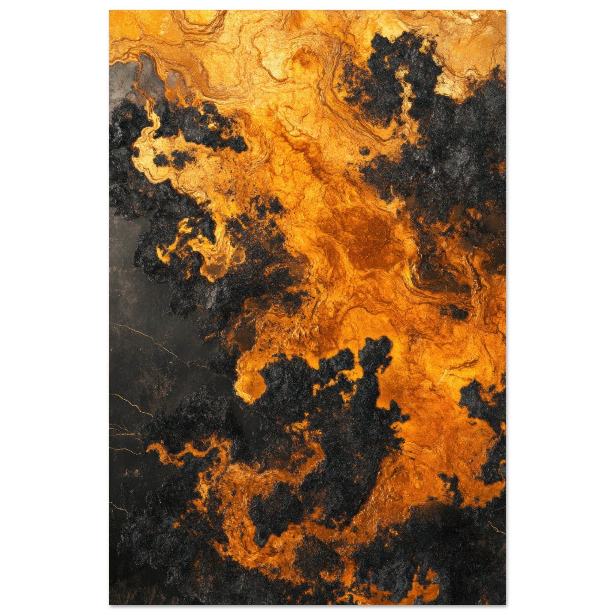 Aluminum Print Portrait - Ember Genesis A volatile burst of molten gold 2 - Shop Ai Art WebShop - Digital Art online Store