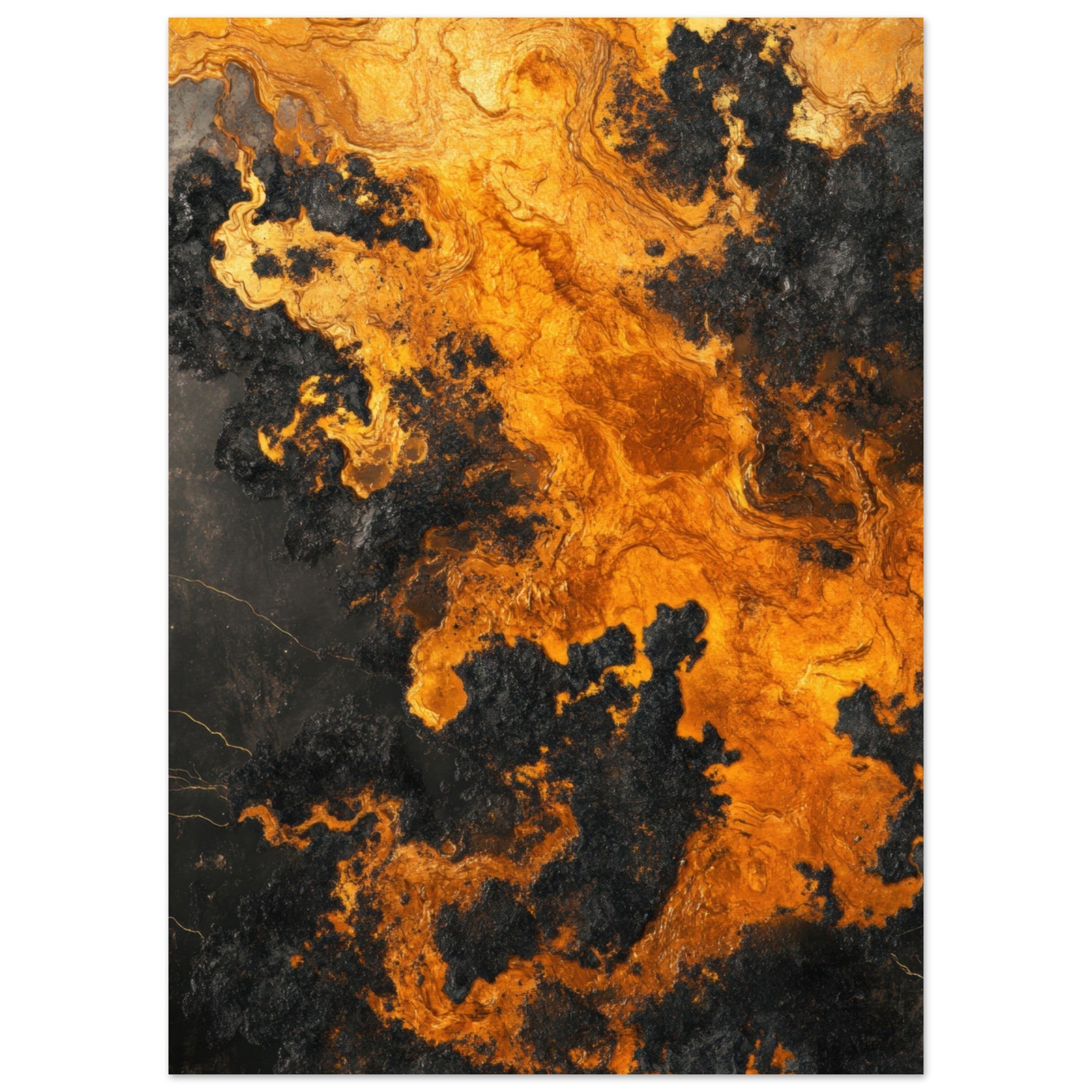 Aluminum Print Portrait - Ember Genesis A volatile burst of molten gold 2 - Shop Ai Art WebShop - Digital Art online Store