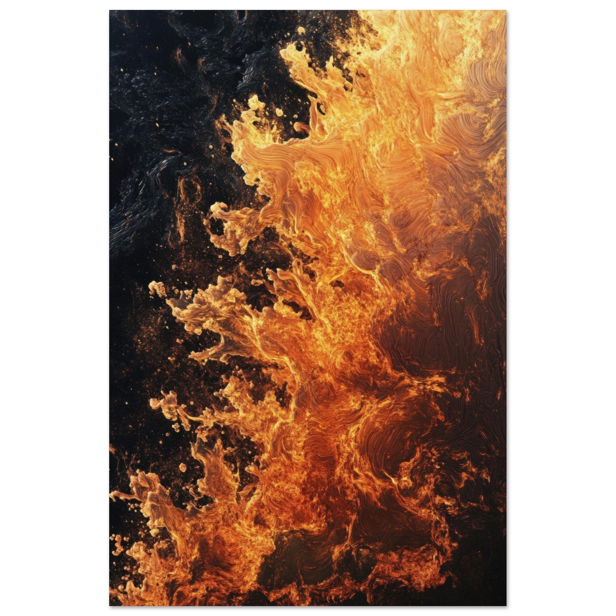 Aluminum Print Portrait - Ember Genesis A volatile burst of molten gold 7 - Shop Ai Art WebShop - Digital Art online Store