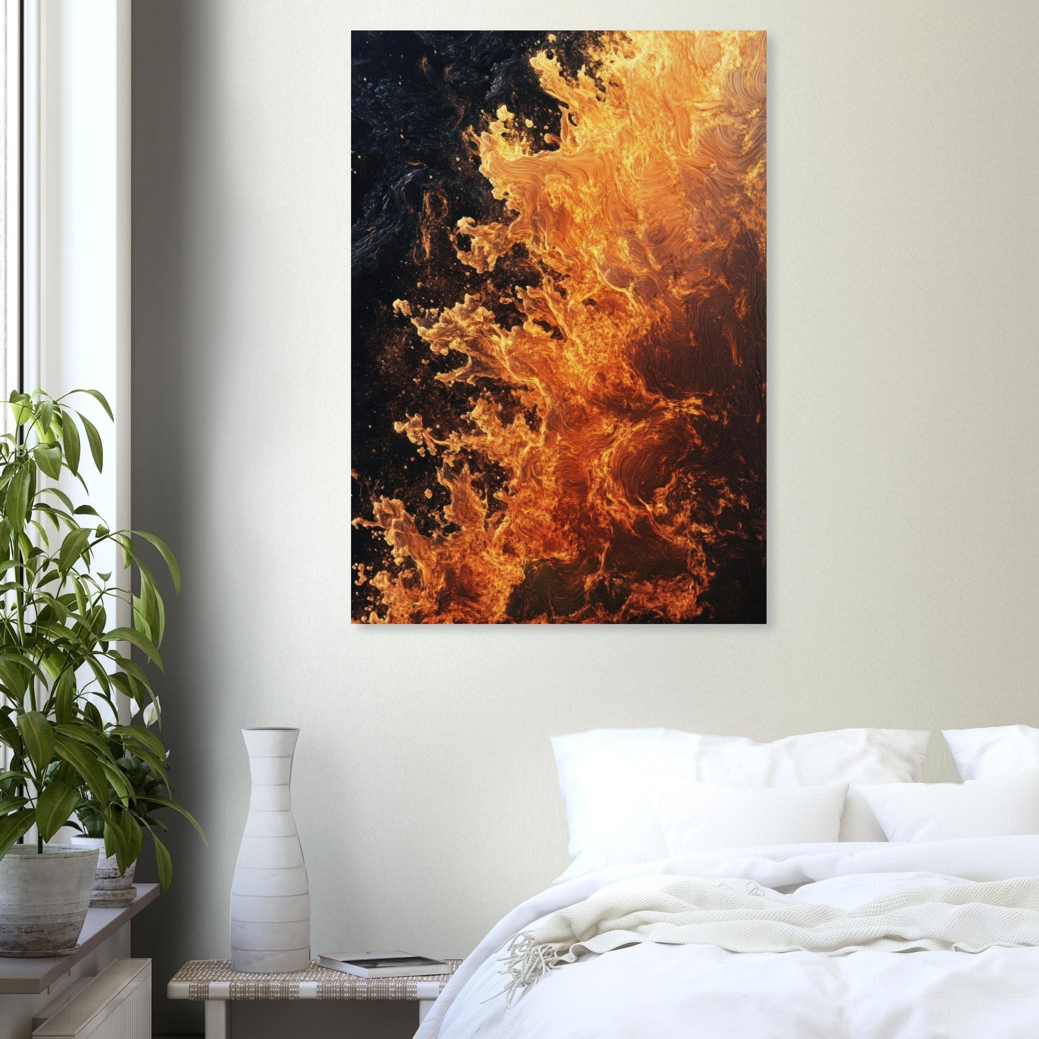 Aluminum Print Portrait - Ember Genesis A volatile burst of molten gold 7 - Shop Ai Art WebShop - Digital Art online Store