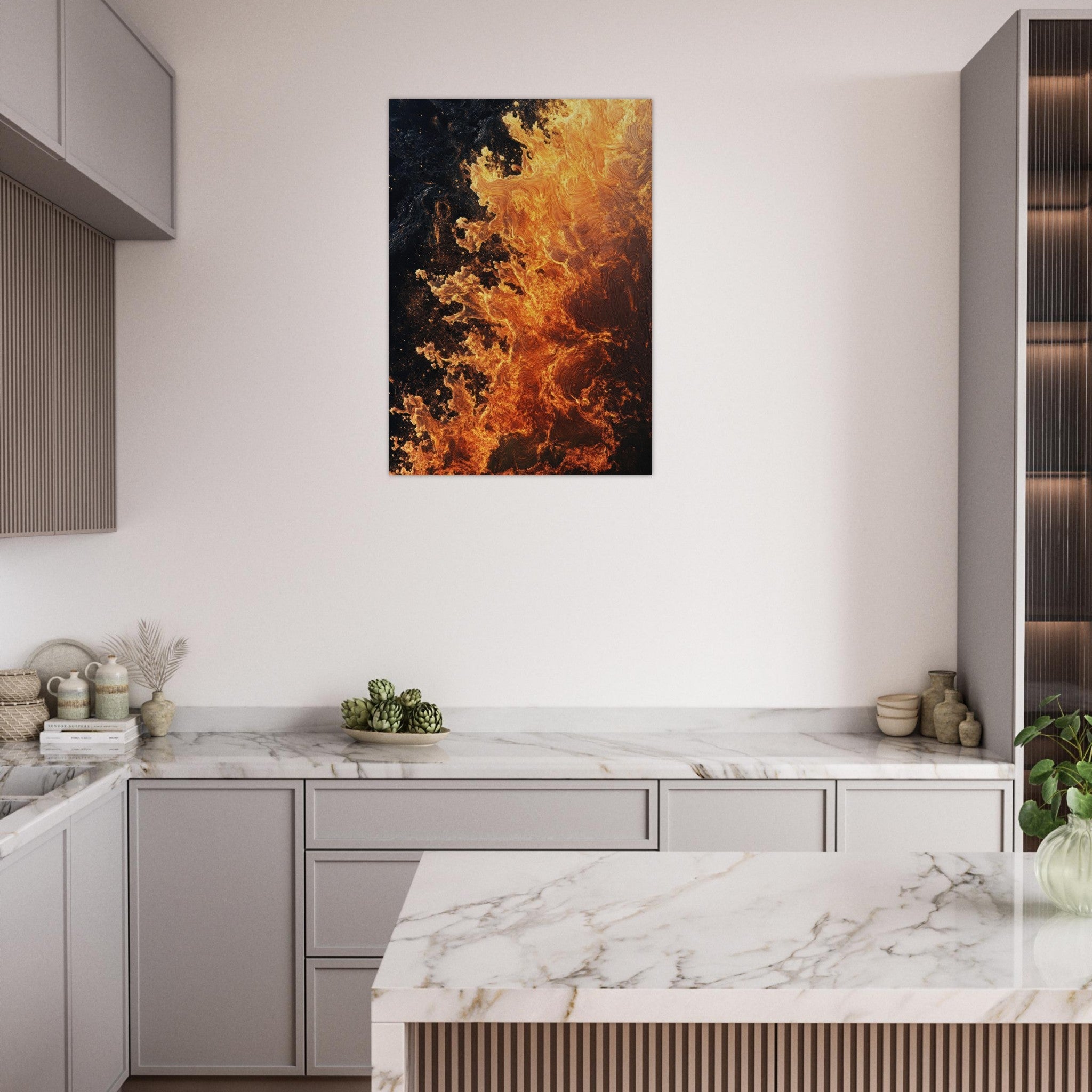 Aluminum Print Portrait - Ember Genesis A volatile burst of molten gold 7 - Shop Ai Art WebShop - Digital Art online Store