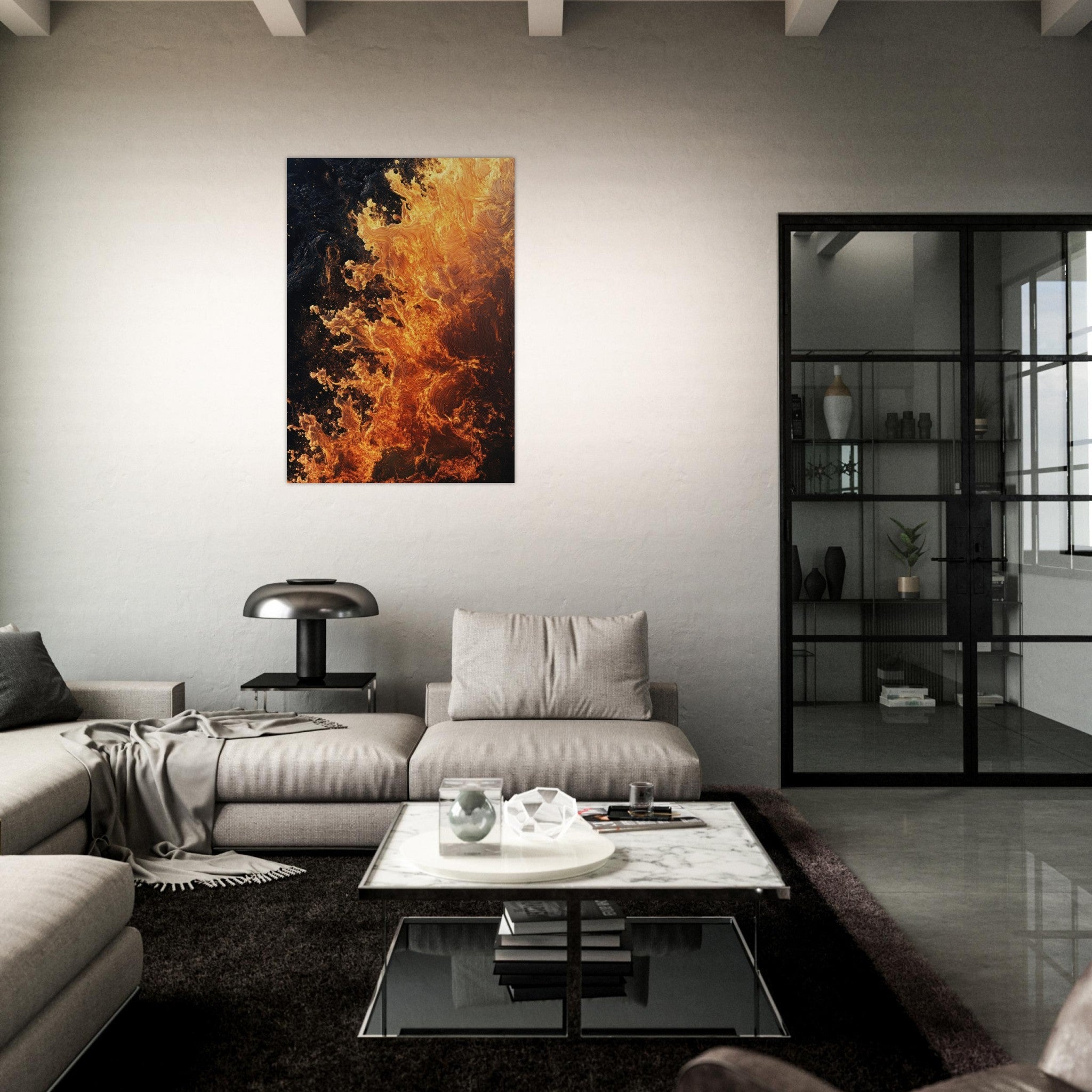 Aluminum Print Portrait - Ember Genesis A volatile burst of molten gold 7 - Shop Ai Art WebShop - Digital Art online Store