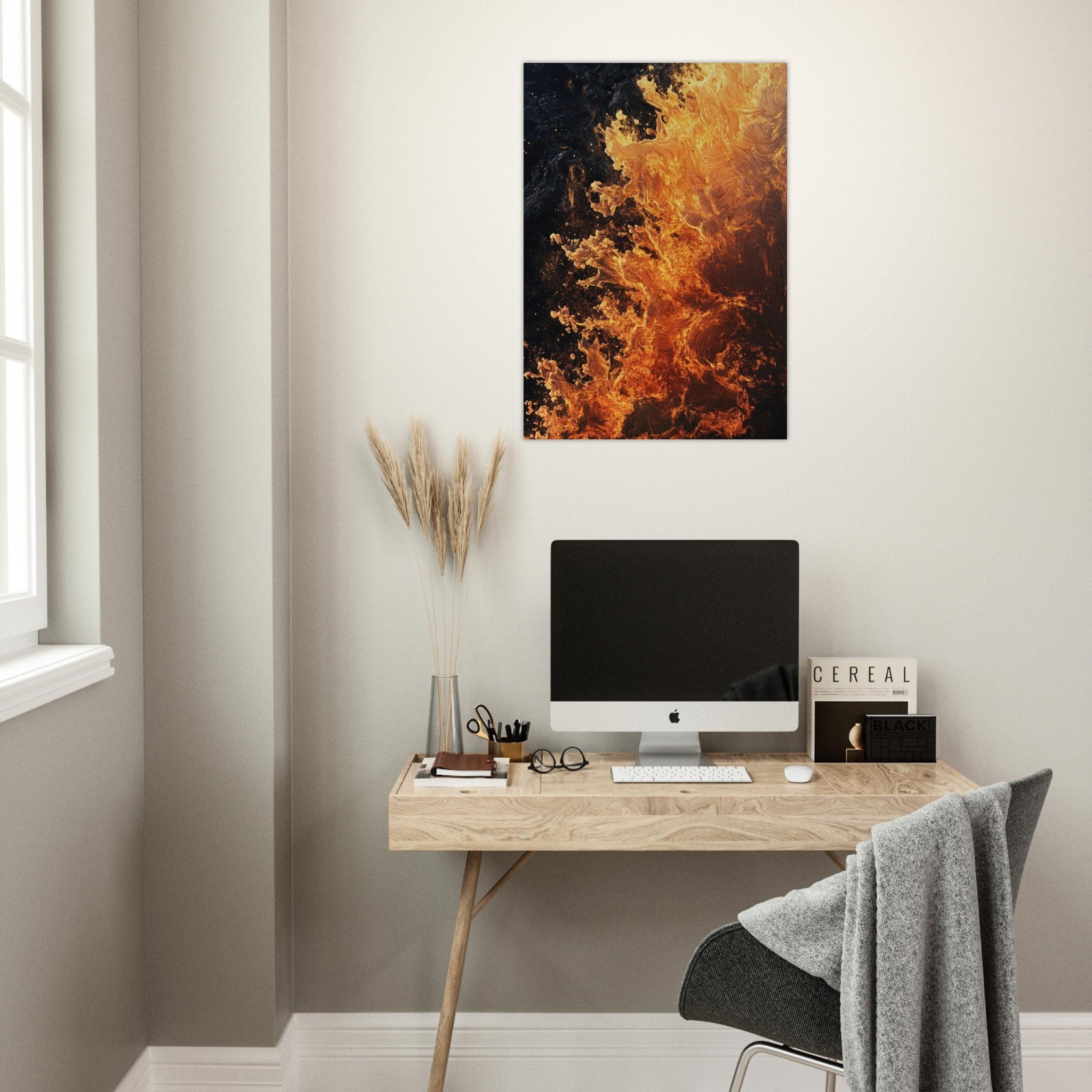 Aluminum Print Portrait - Ember Genesis A volatile burst of molten gold 7 - Shop Ai Art WebShop - Digital Art online Store