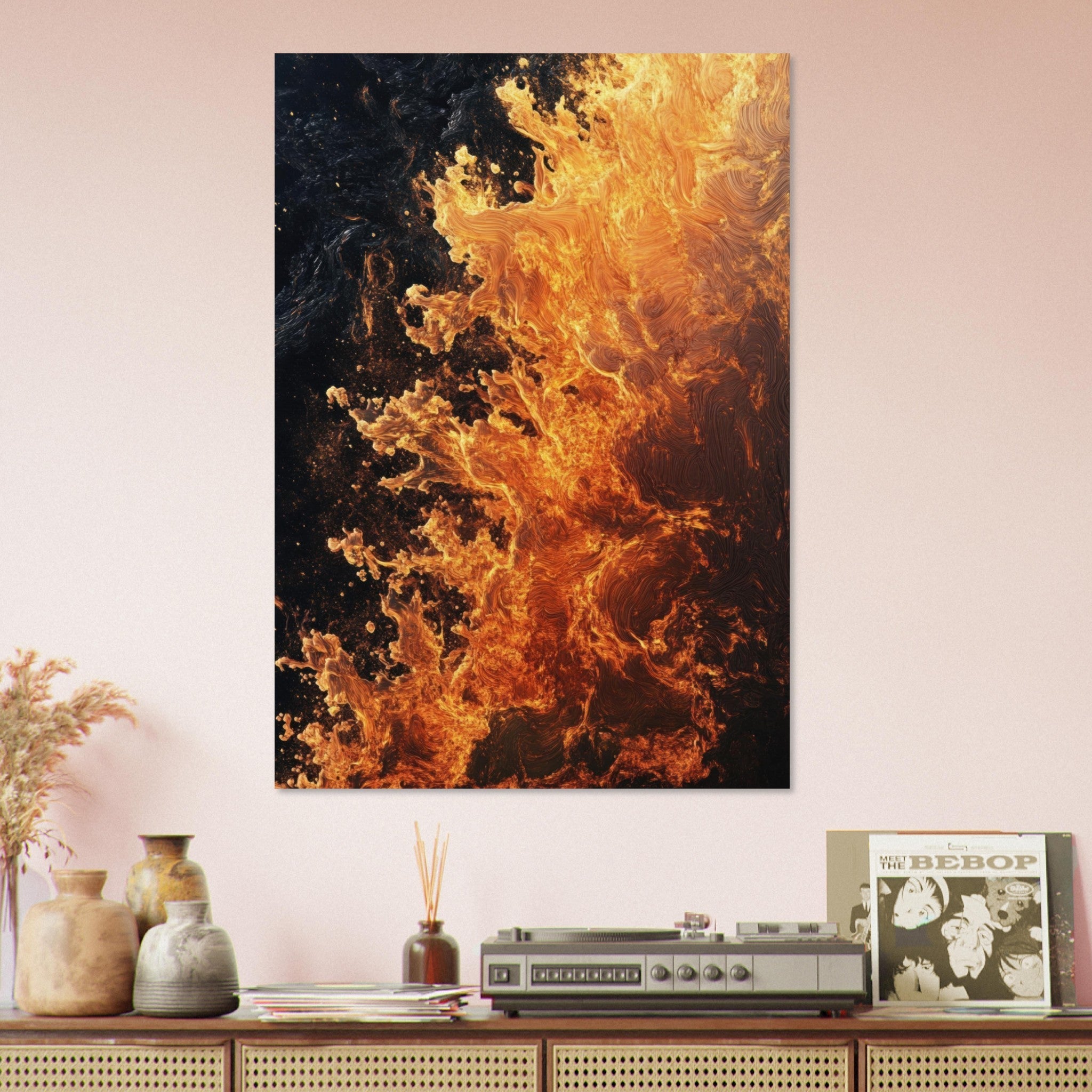 Aluminum Print Portrait - Ember Genesis A volatile burst of molten gold 7 - Shop Ai Art WebShop - Digital Art online Store